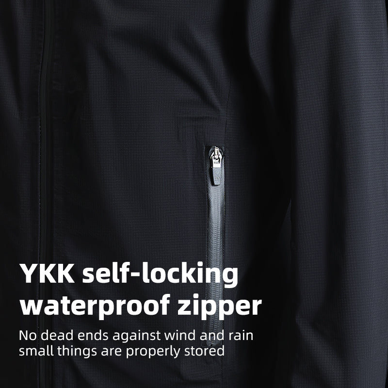 road-to-sky ultralight foldable rain jacket in hi-vis colour