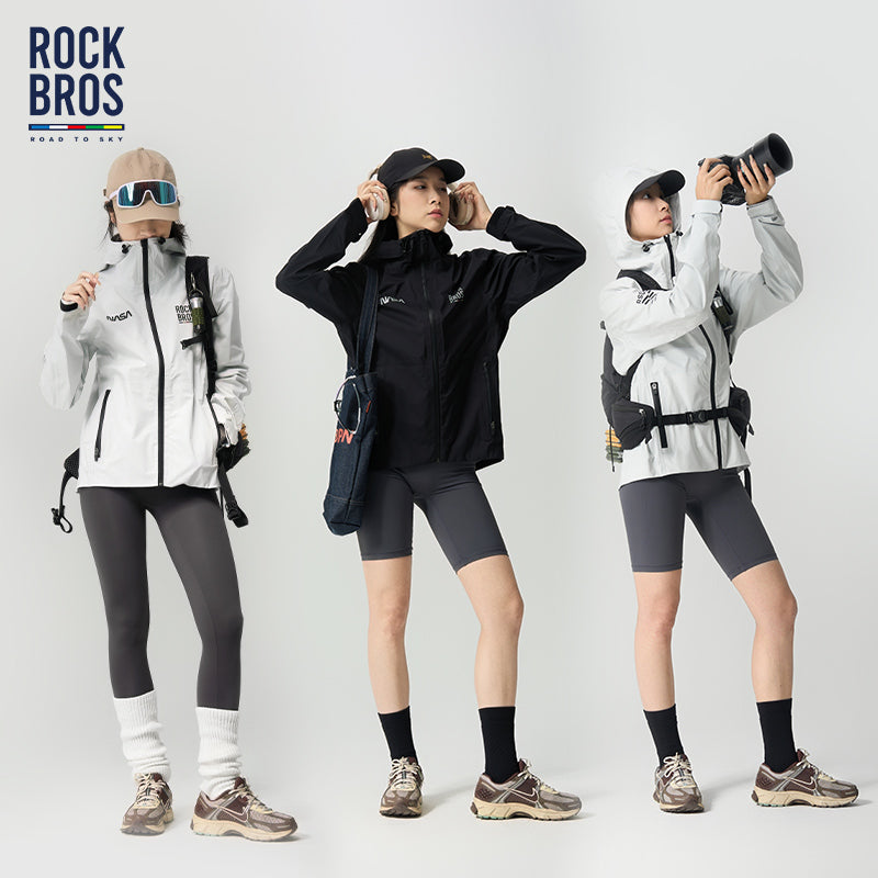 road-to-sky ultralight foldable rain jacket in hi-vis colour