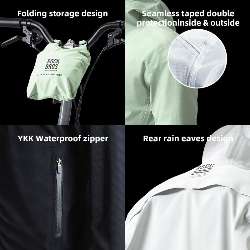 road-to-sky ultralight foldable rain jacket in hi-vis colour