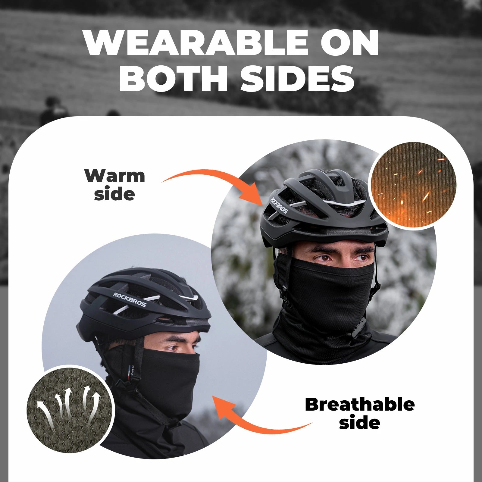 Road-to-Sky black cycling neck gaiter bike scarf for outdoor riding