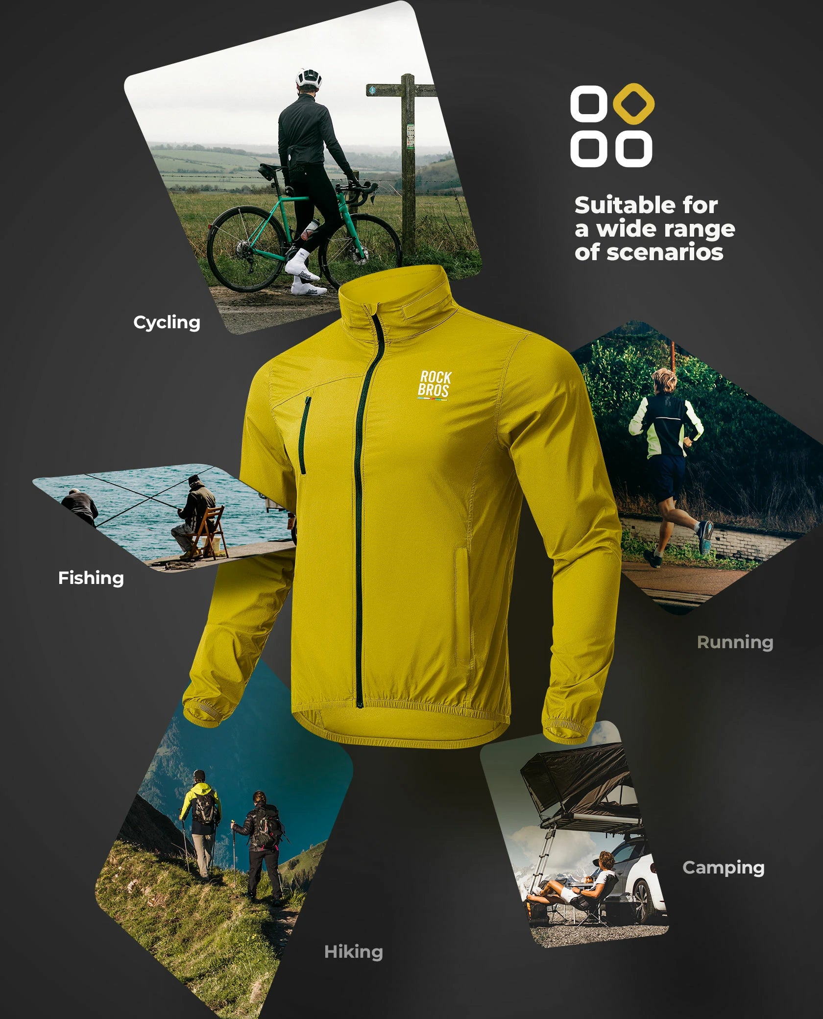 Road to Sky Men's Lightweight Cycling Windbreaker