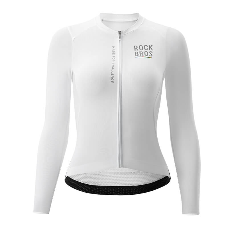 road to sky women’s long-sleeved cycling jersey with breathable and quick-drying fabric for road rides #Color_White