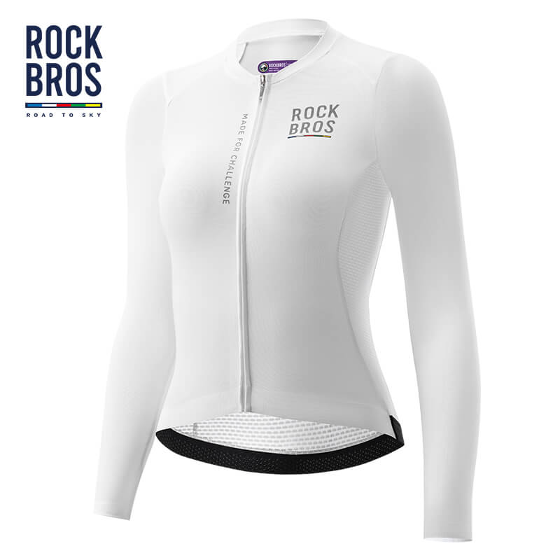 road to sky women’s long-sleeved cycling jersey with breathable and quick-drying fabric for road rides #Color_White