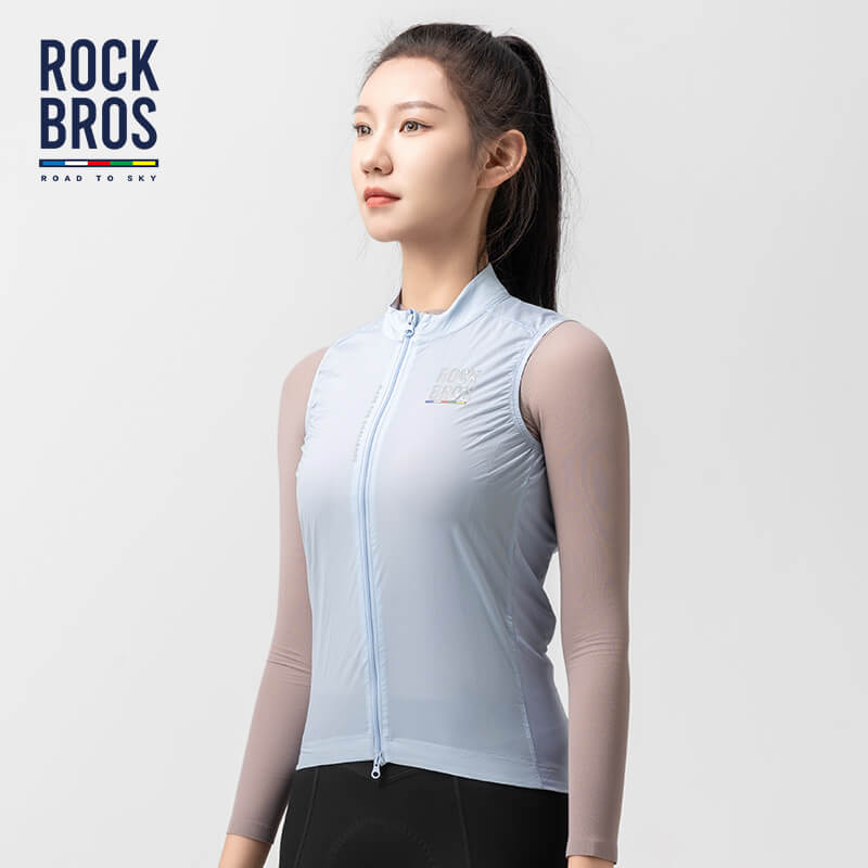 road-to-sky women’s sleeveless cycling vest lightweight breathable gilet for summer rides #Color_Blue