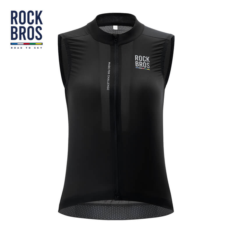 road-to-sky women’s sleeveless cycling vest lightweight breathable gilet for summer rides #Color_Black