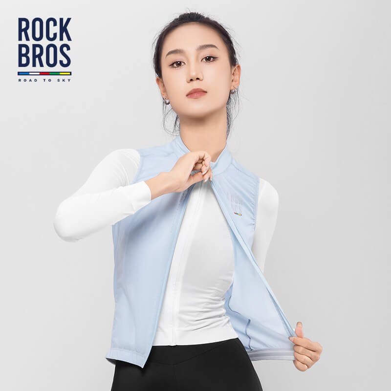 road-to-sky women’s sleeveless cycling vest lightweight breathable gilet for summer rides #Color_Blue