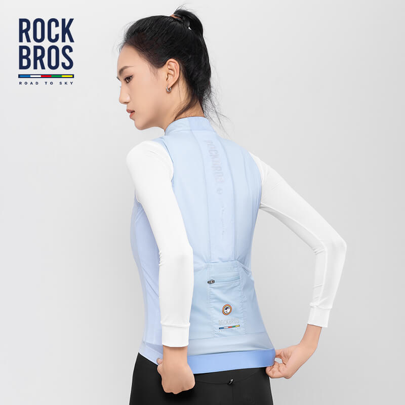 road-to-sky women’s sleeveless cycling vest lightweight breathable gilet for summer rides #Color_Blue