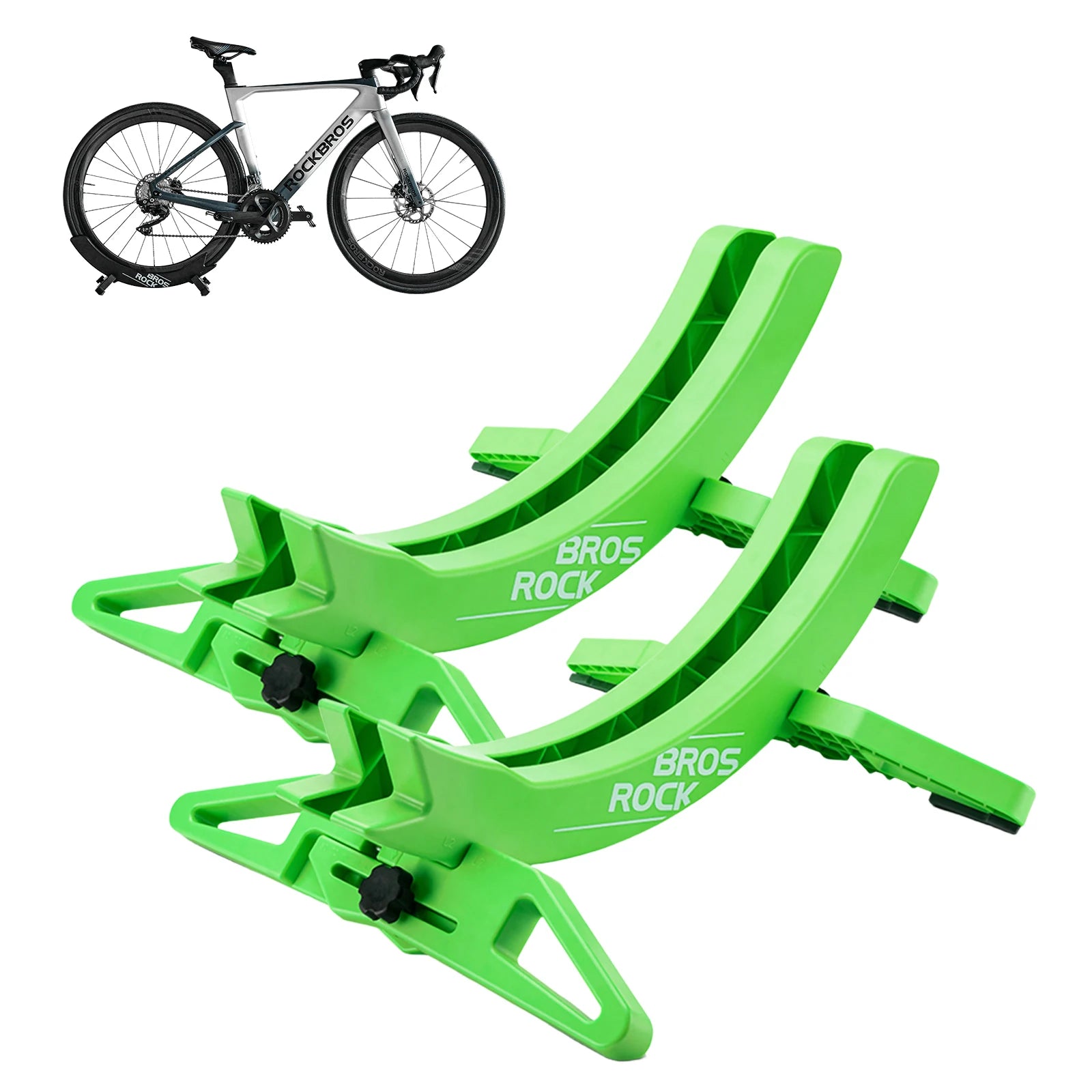 ROCKBROS Bicycle Floor Parking Rack Stand for all 26-80mm Wide Tires #Color_Green*2