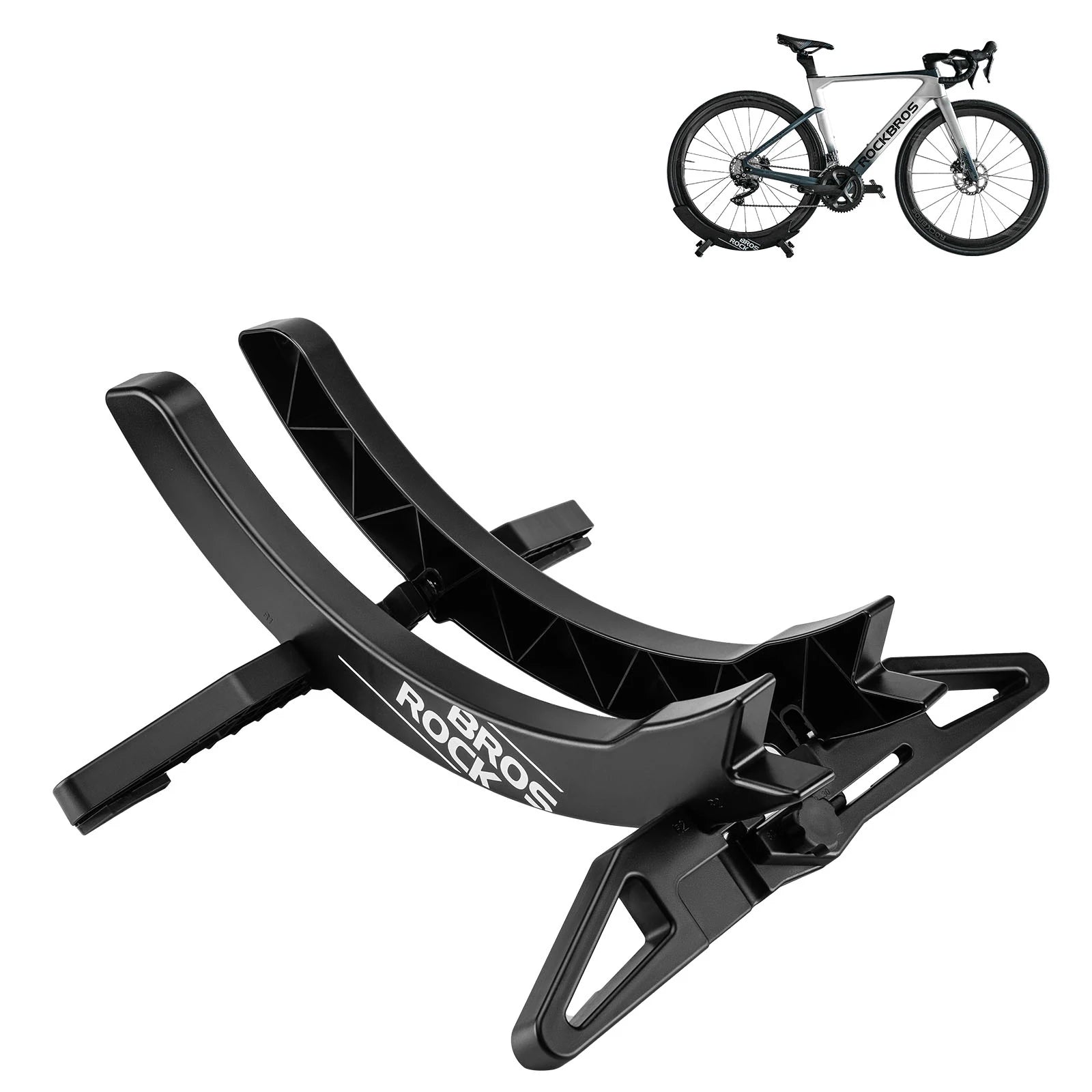 ROCKBROS Bicycle Floor Parking Rack Stand for all 26-80mm Wide Tires #Color_Black