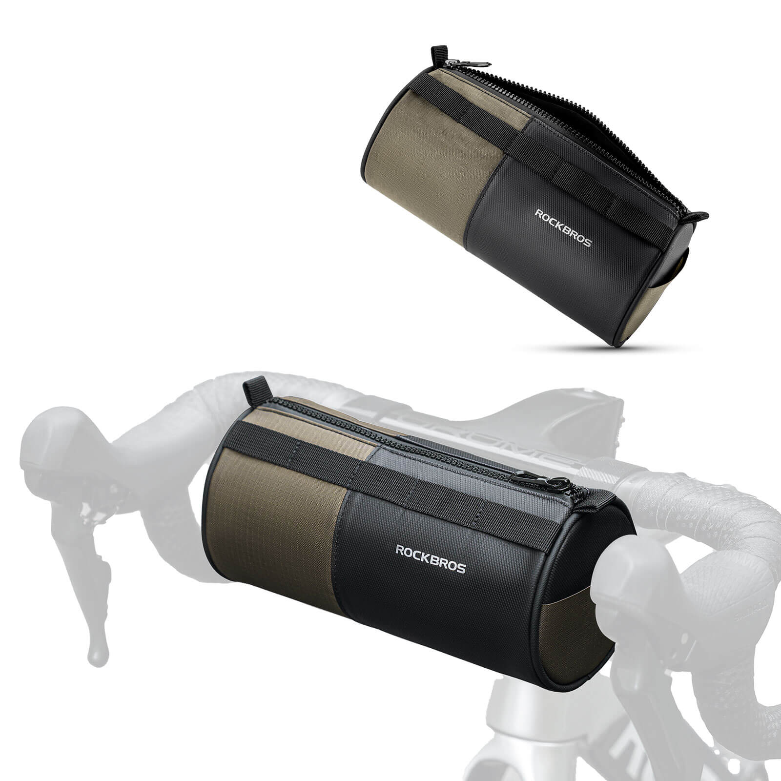 ROCKBROS 1.7L bicycle handlebar bag with detachable shoulder strap, ideal for daily rides and quick-access storage on the go.