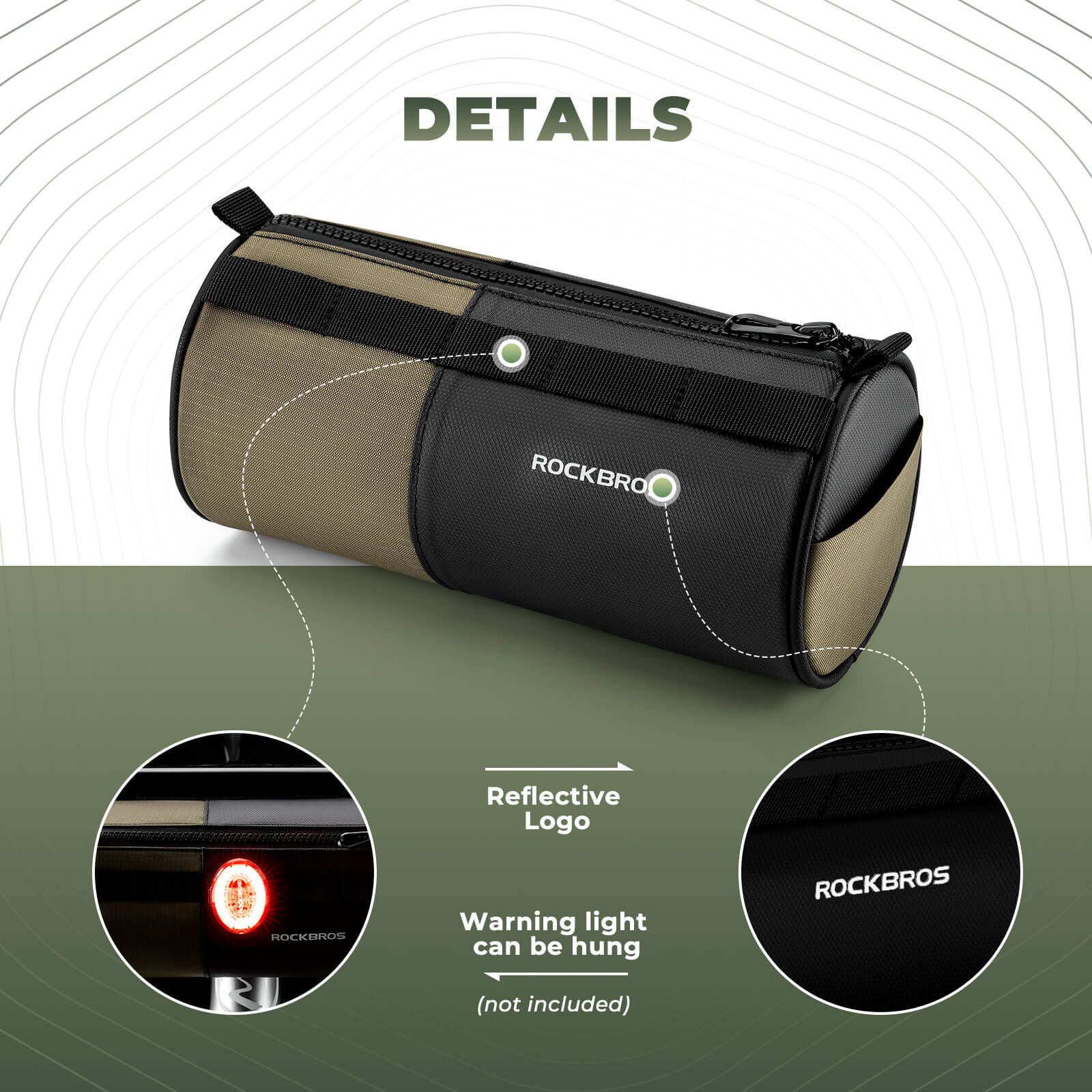 ROCKBROS 1.7L bicycle handlebar bag with detachable shoulder strap, ideal for daily rides and quick-access storage on the go.