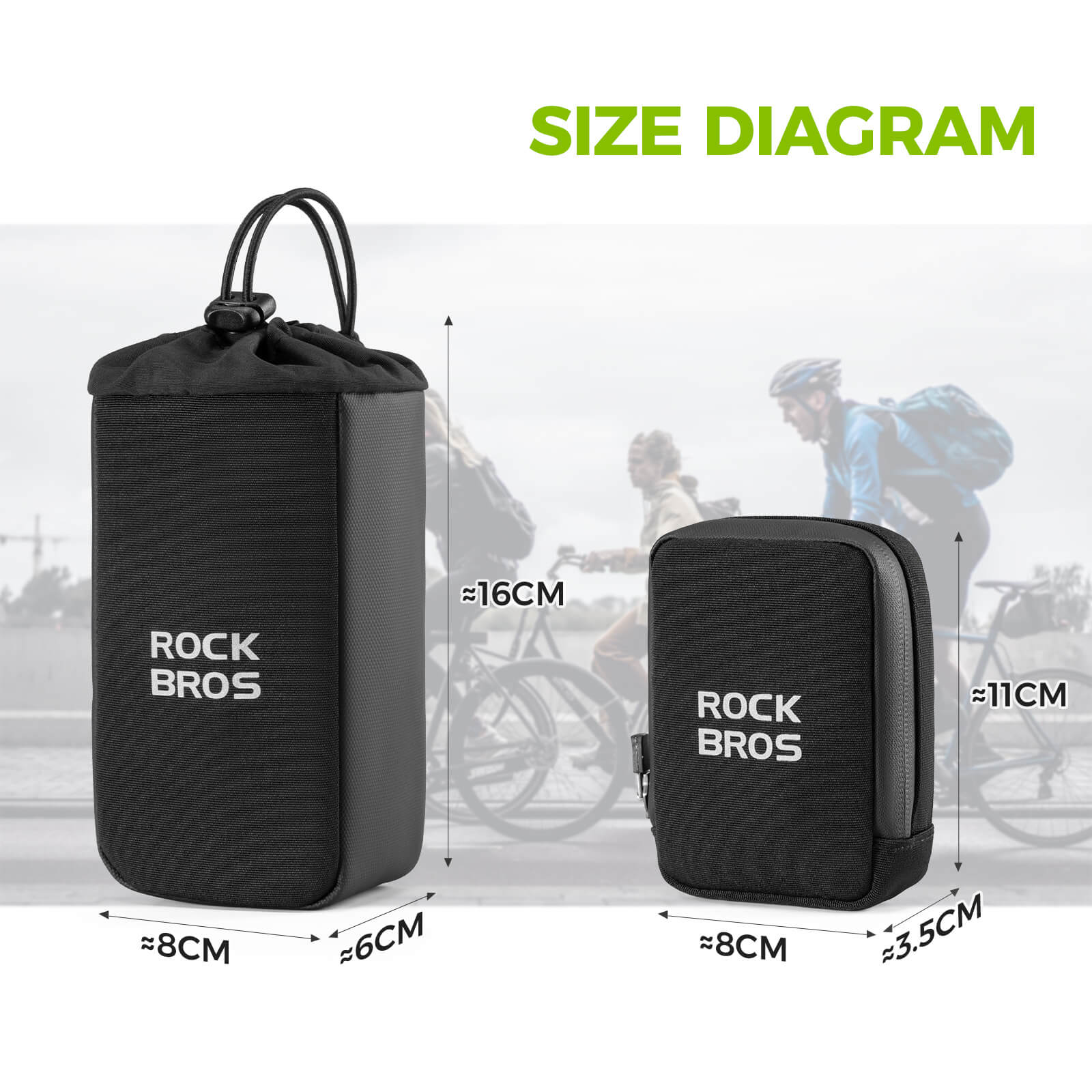 rockbros 2-in-1 black saddle bag with built-in bottle cage, 1.5 l waterproof pu shell and reflective trim