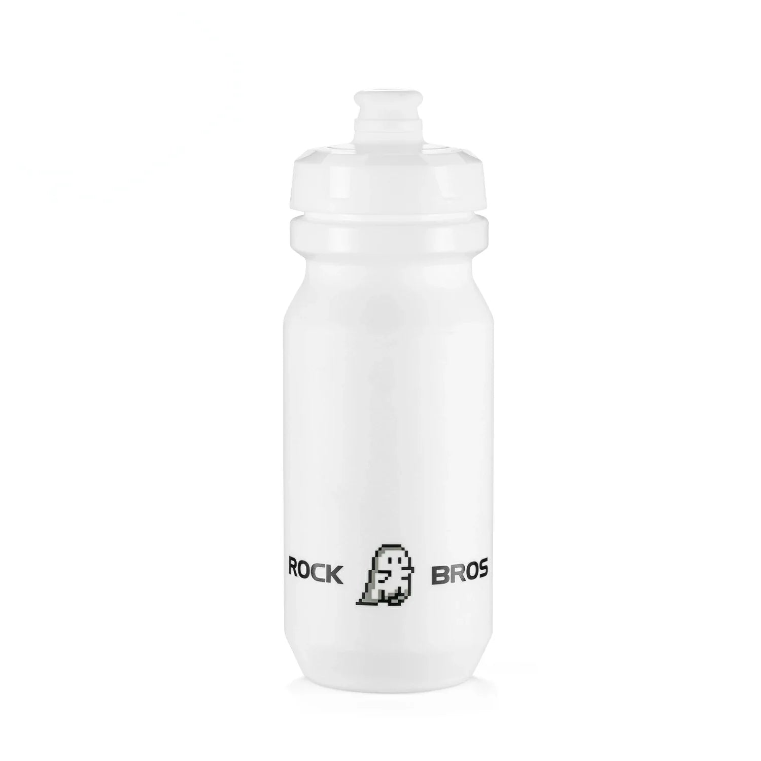 ROCKBROS lightweight bike bottle with pull-top lid, available in 600ml and 750ml sizes, designed for easy hydration during cycling. #Color_White