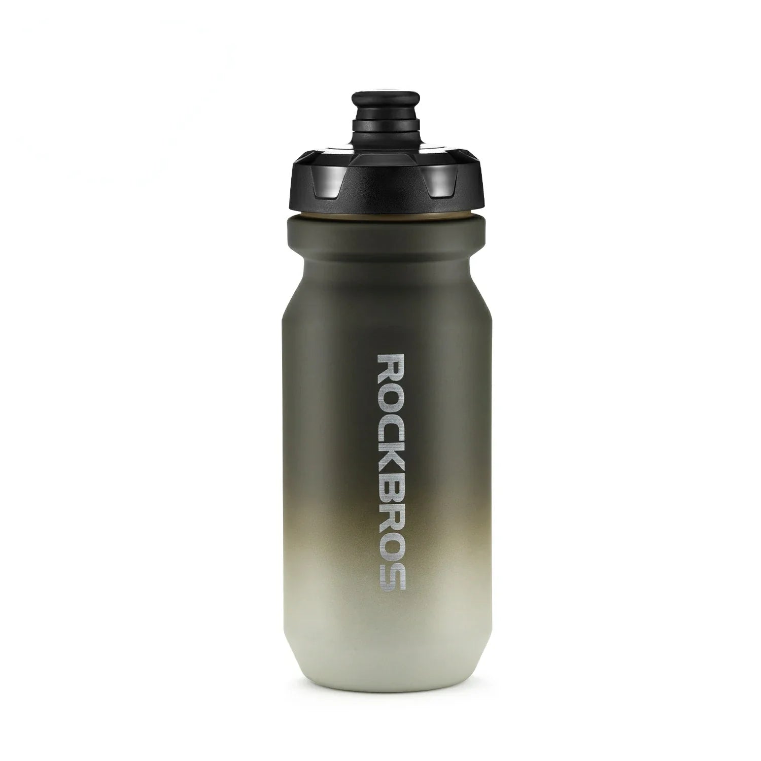 ROCKBROS lightweight bike bottle with pull-top lid, available in 600ml and 750ml sizes, designed for easy hydration during cycling. #Color_Gradient Gray White (600ml)