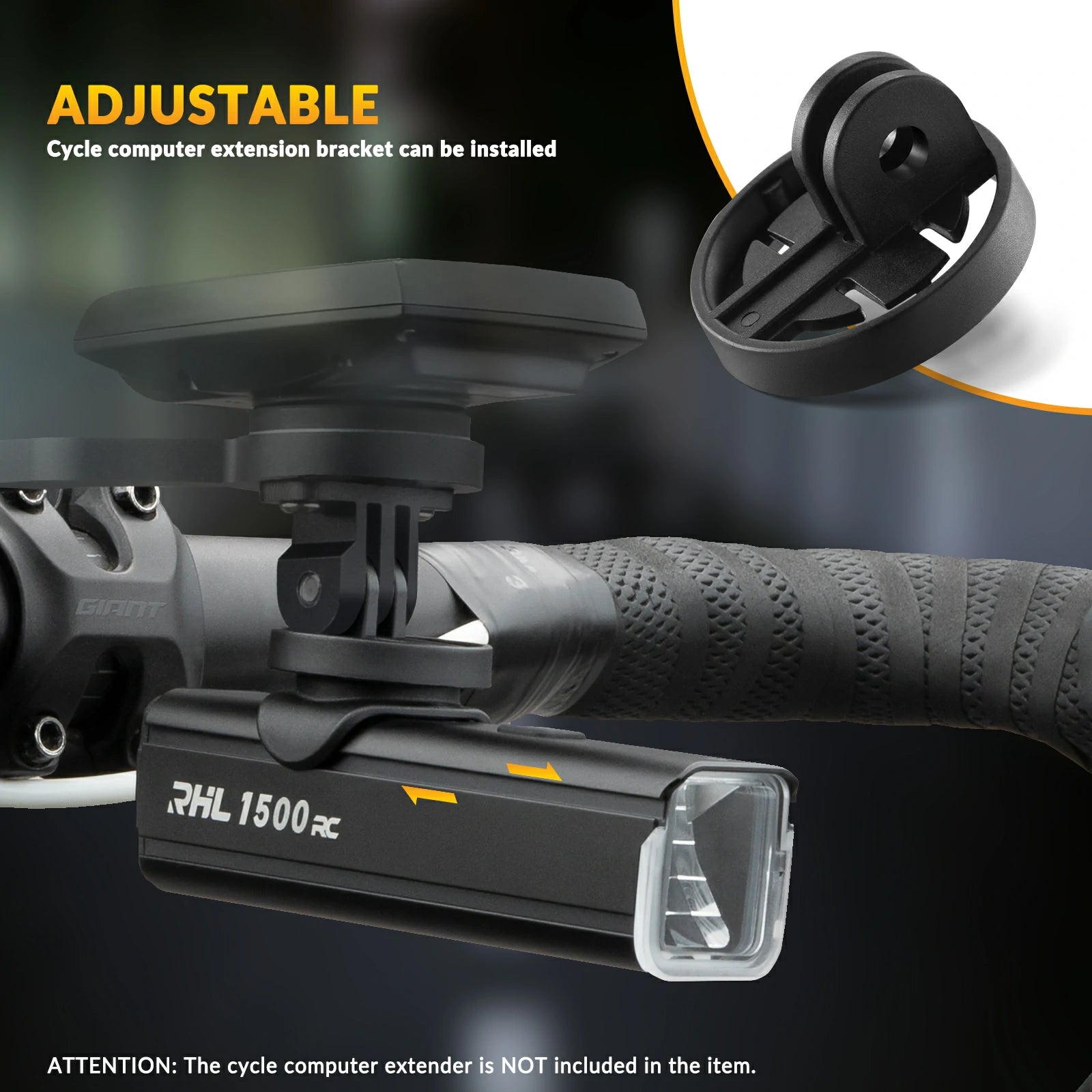 rockbros 1500-lumen aluminium front bike light