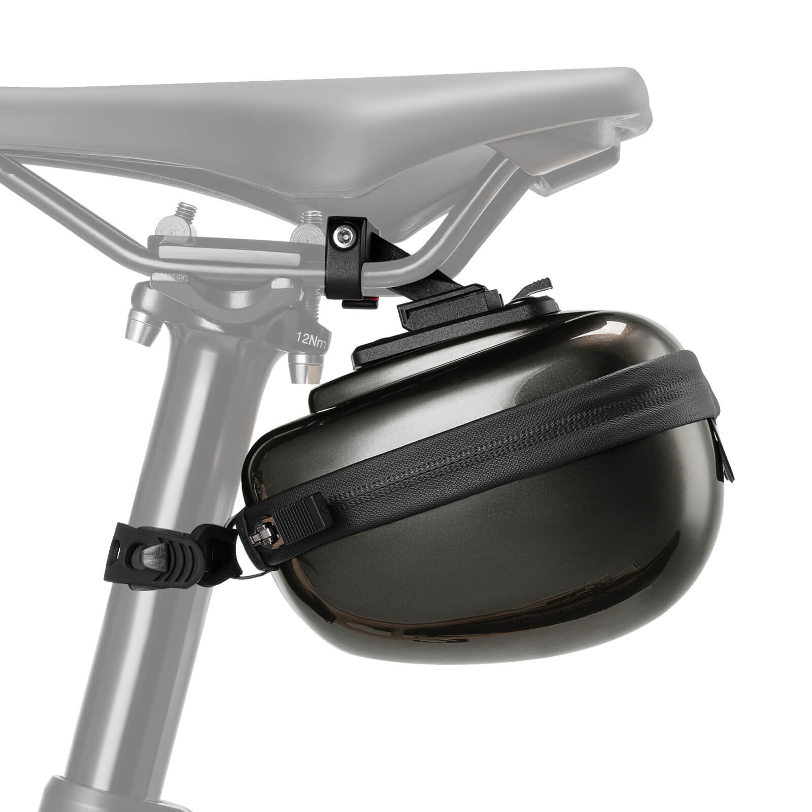 rockbros matte-black hard-shell saddle bag #Color_Black Titanium