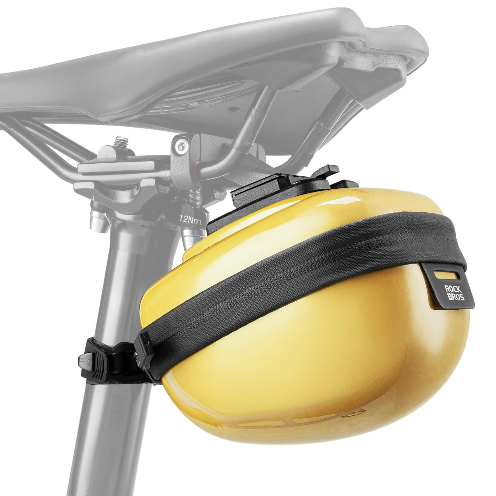 rockbros matte-black hard-shell saddle bag #Color_Yellow