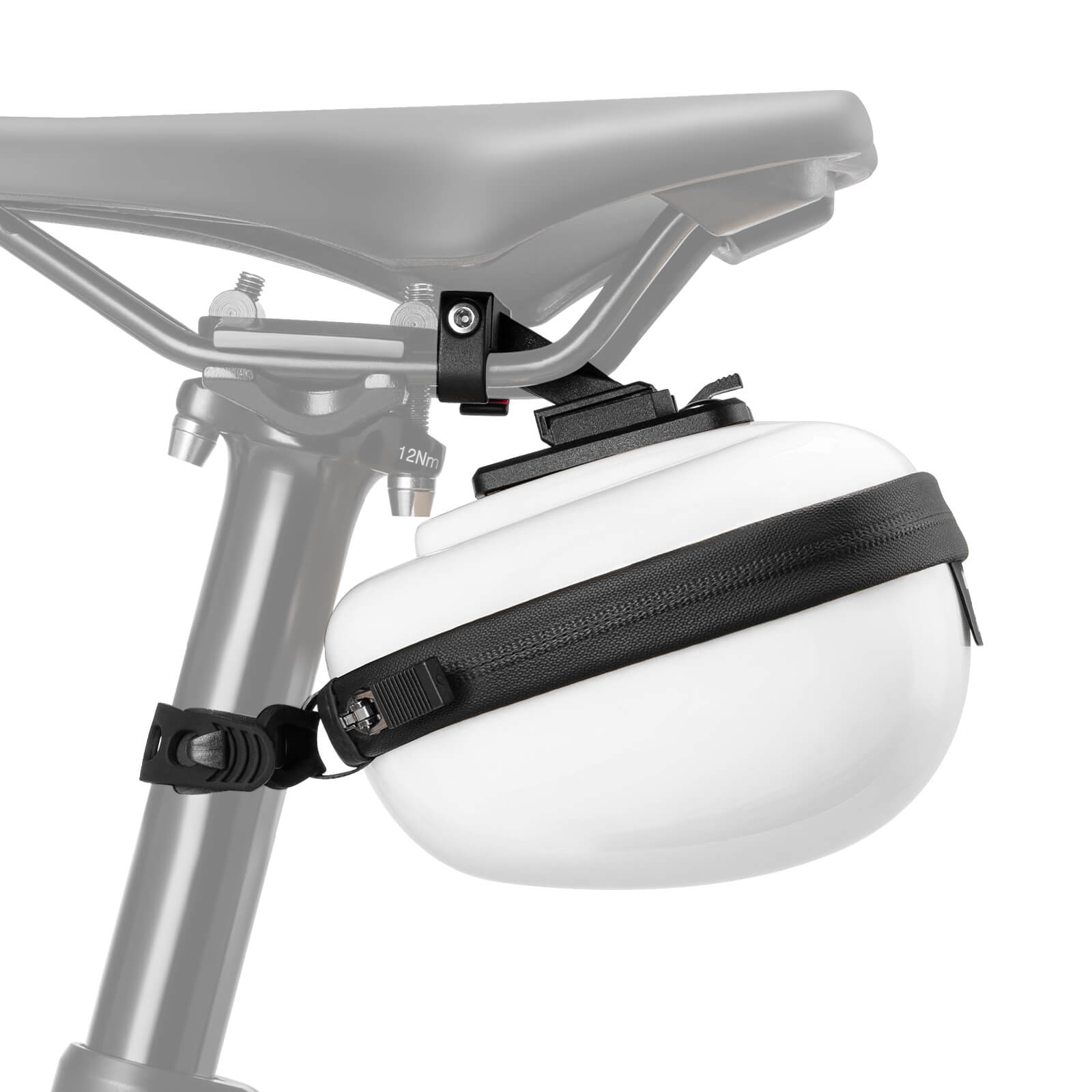 rockbros matte-black hard-shell saddle bag #Color_White