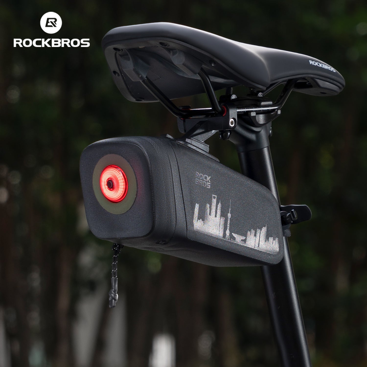 ROCKBROS Bike Saddle Bag Waterproof with Brake Sensor Tail Light - AS-141