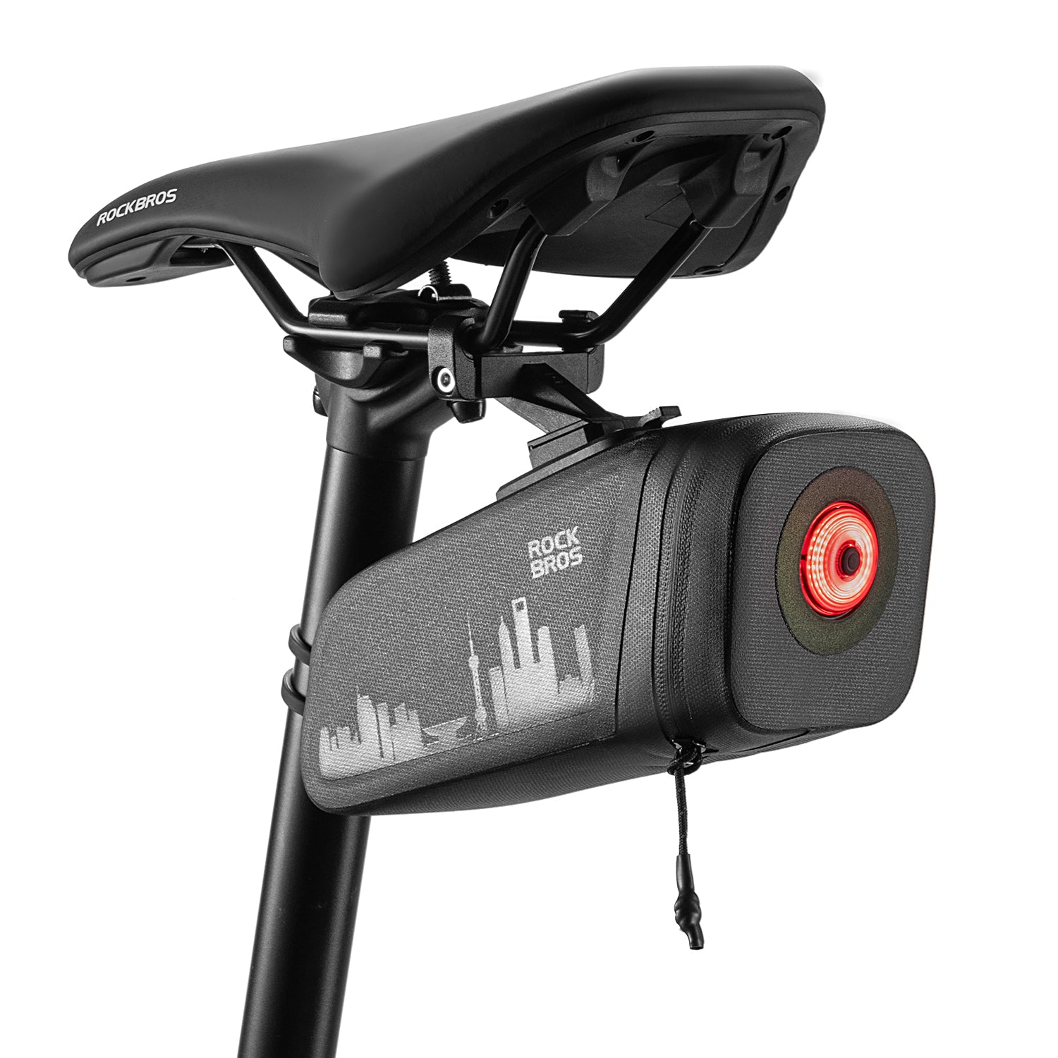 ROCKBROS Bike Saddle Bag Waterproof with Brake Sensor Tail Light - AS-141