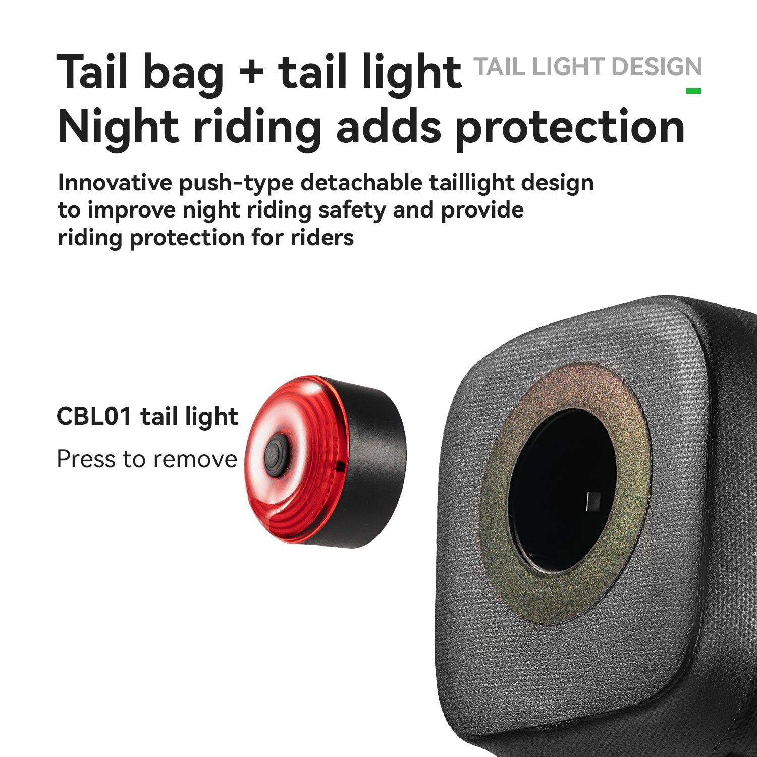 ROCKBROS Bike Saddle Bag Waterproof with Brake Sensor Tail Light - AS-141