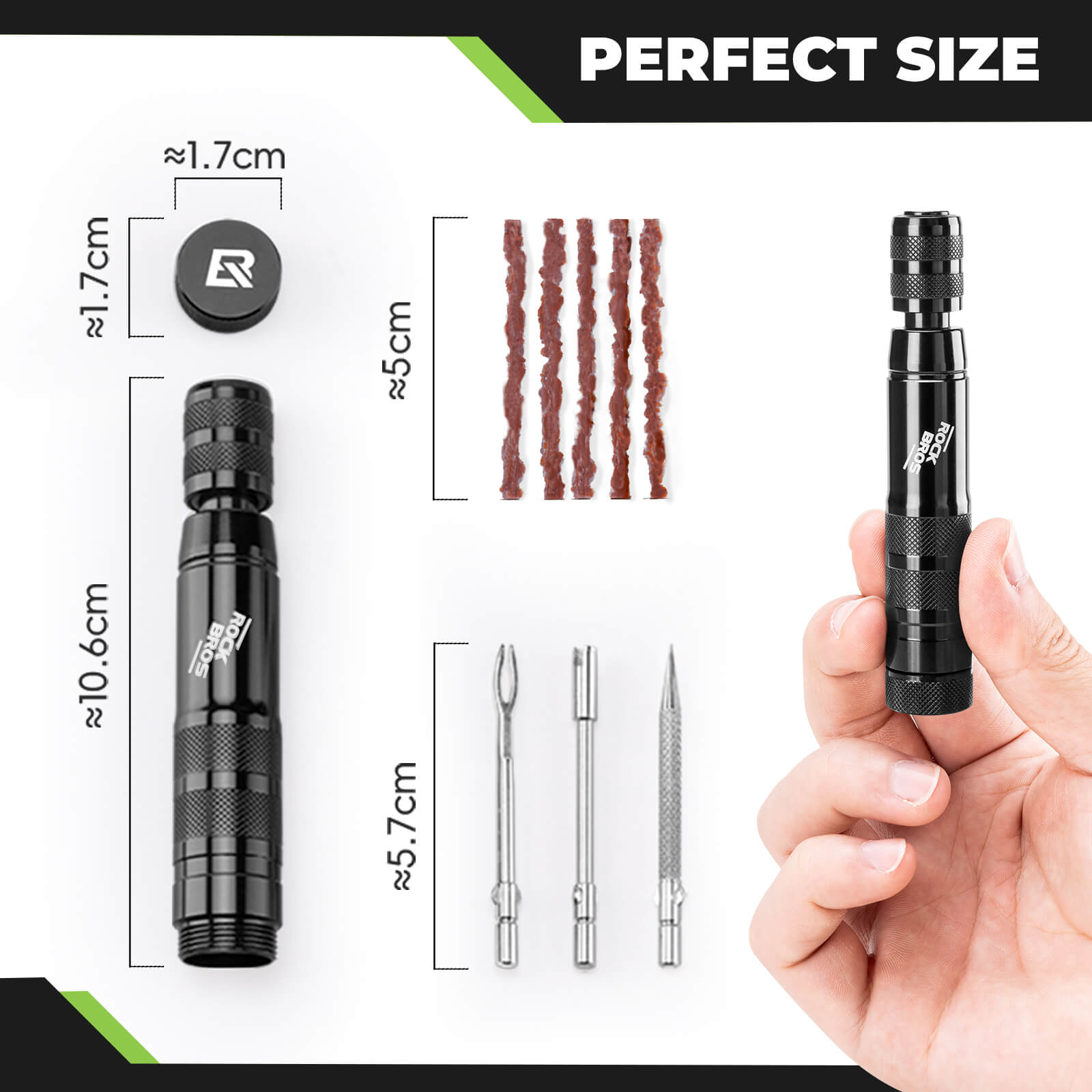 compact rockbros bicycle tyre repair kit with pre-glued patches, metal rasp and storage box for roadside emergencies