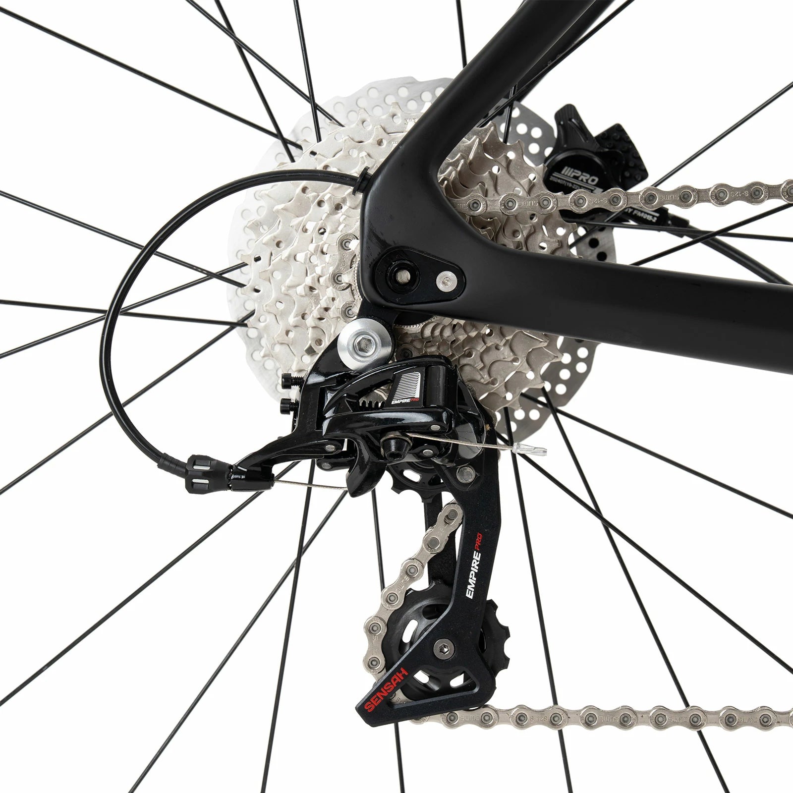 Rockbros carbon road bike in deep black with disc brakes and integrated carbon handlebar#COLOR_Black