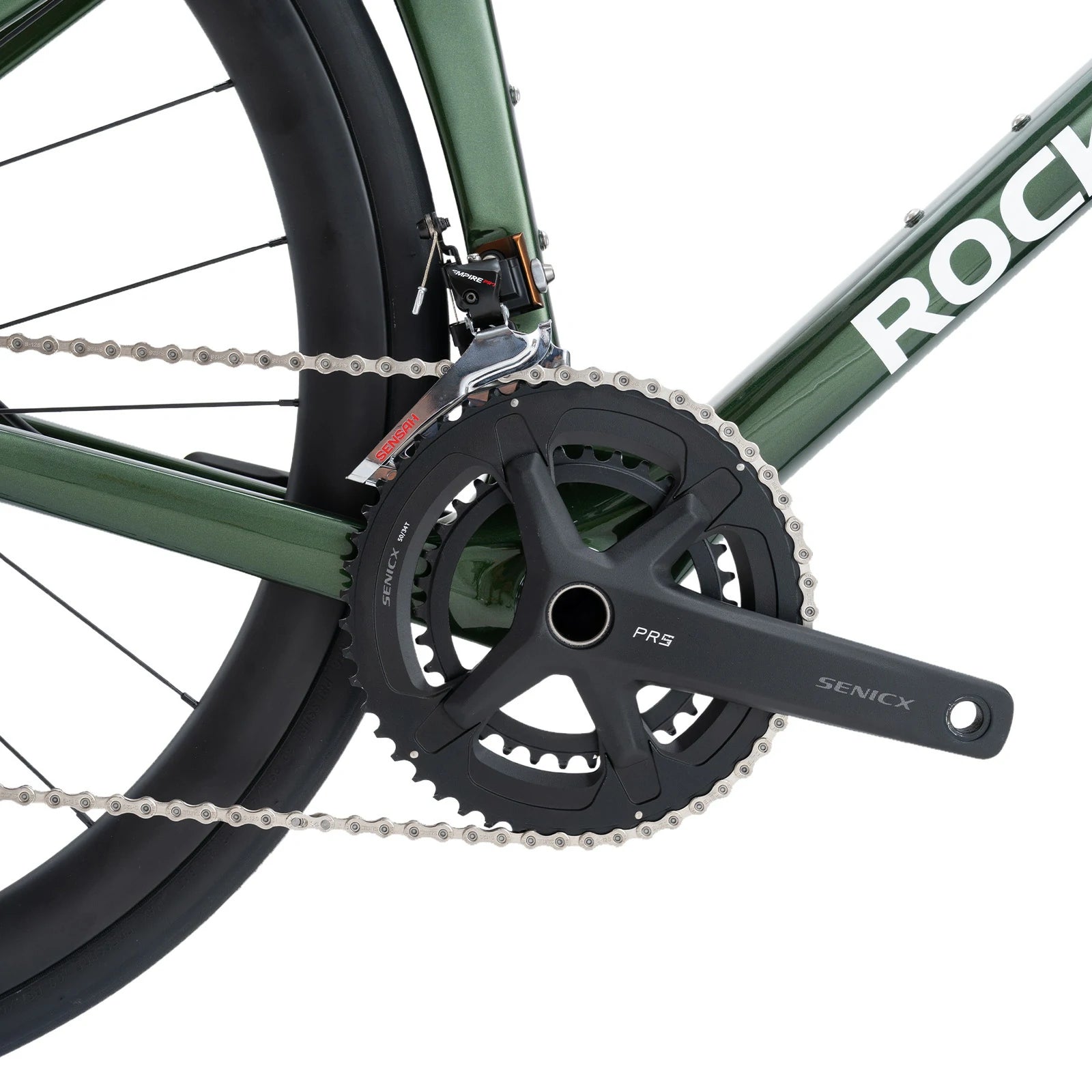 Rockbros carbon road bike in deep black with disc brakes and integrated carbon handlebar#COLOR_Dark Green
