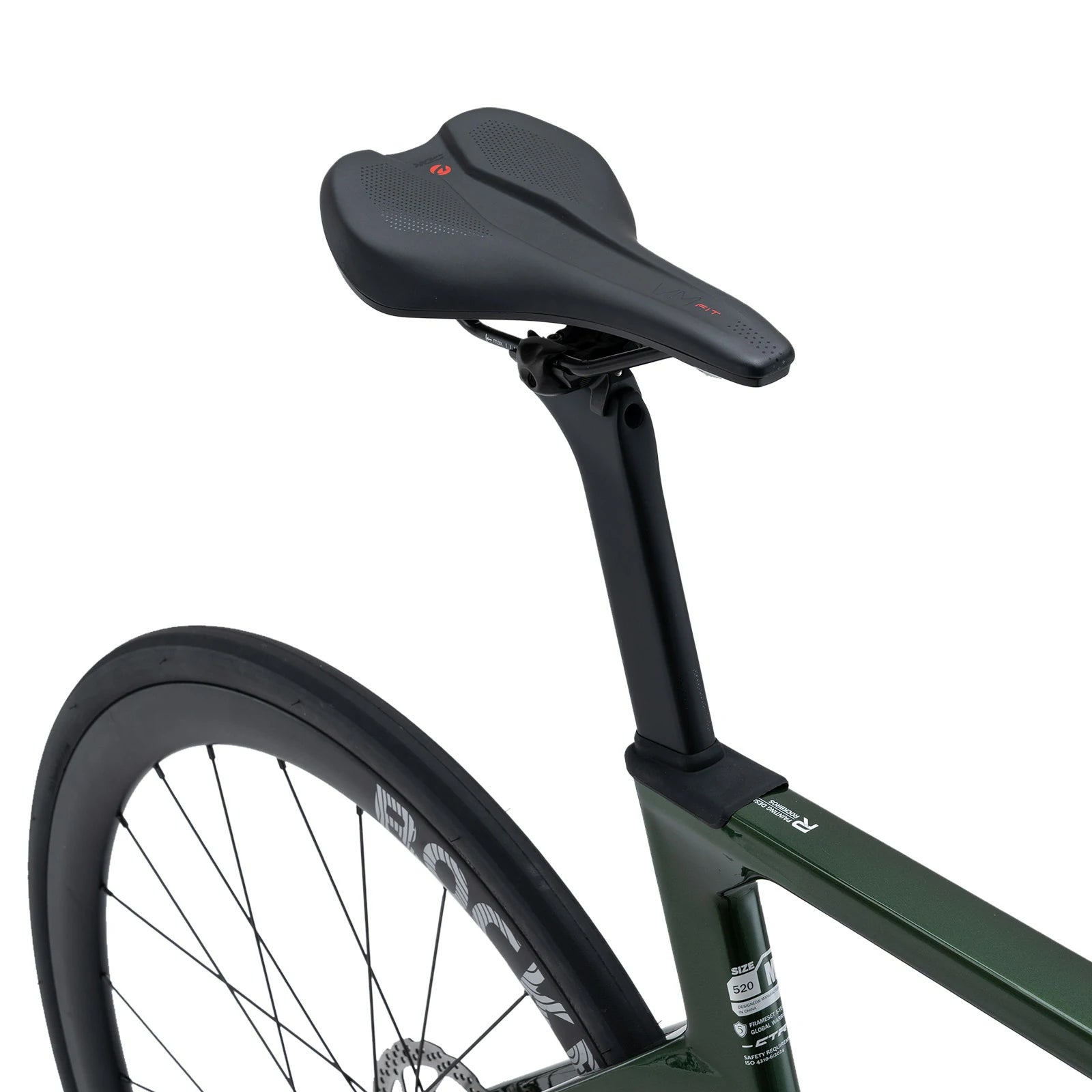 Rockbros carbon road bike in deep black with disc brakes and integrated carbon handlebar#COLOR_Dark Green