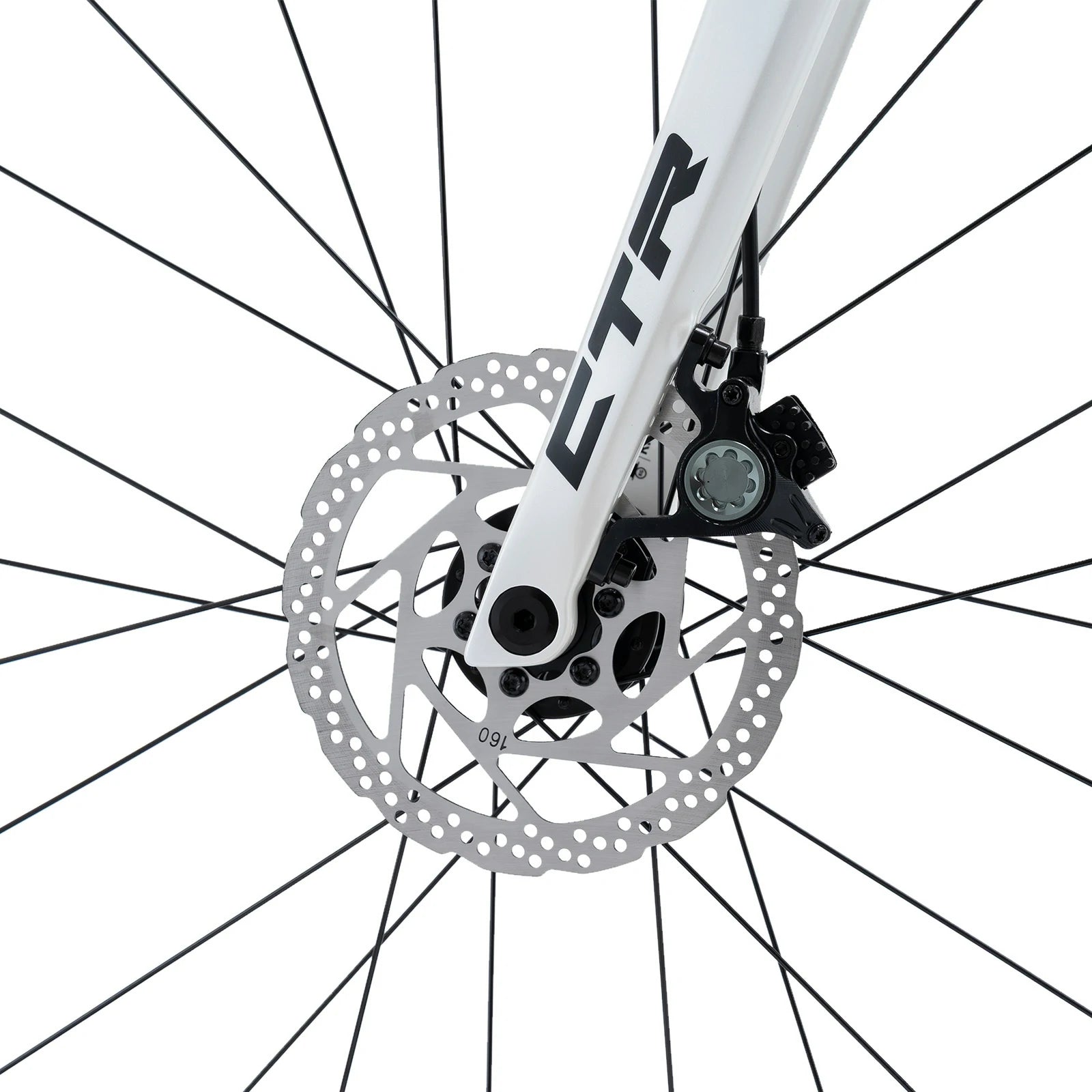 Rockbros carbon road bike in deep black with disc brakes and integrated carbon handlebar#COLOR_White