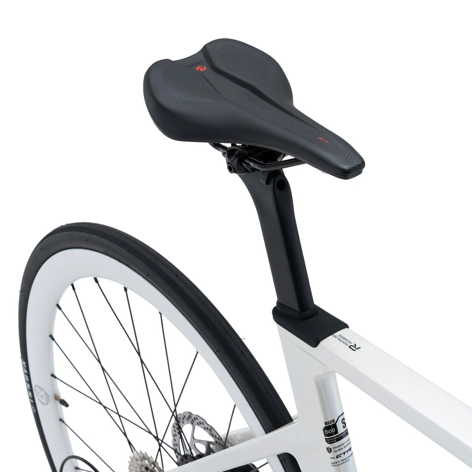 Rockbros carbon road bike in deep black with disc brakes and integrated carbon handlebar#COLOR_White
