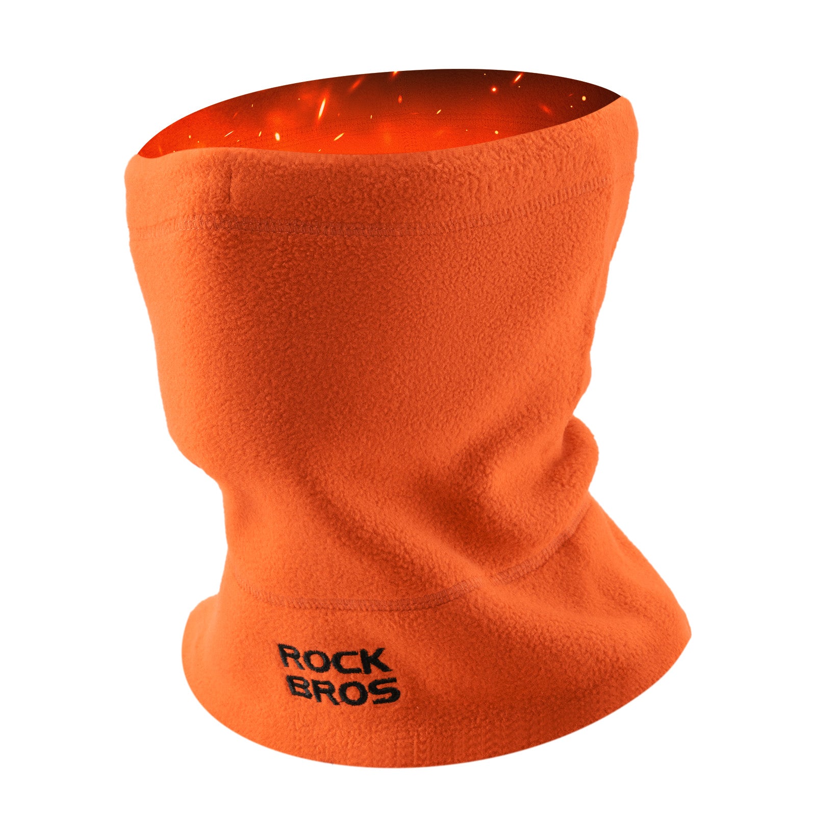 rockbros thermal fleece balaclava in black, windproof and breathable #Color_Orange