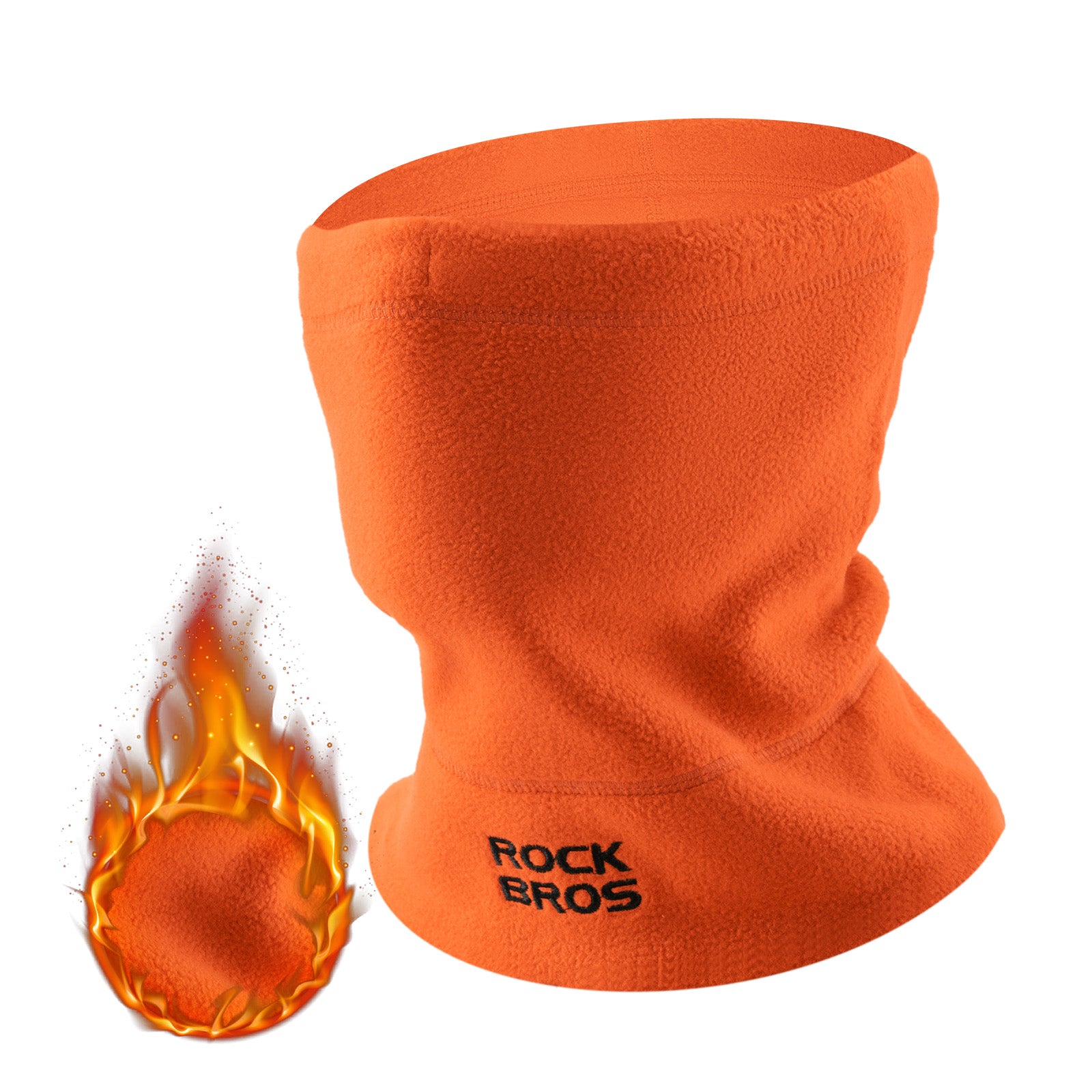 rockbros thermal fleece balaclava in black, windproof and breathable #Color_Orange