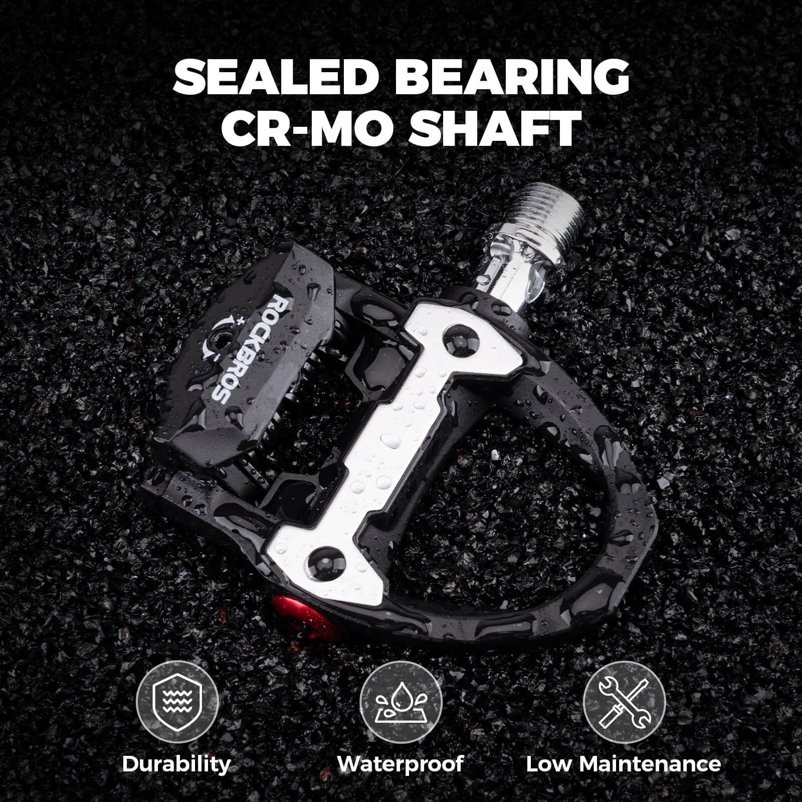rockbros clipless pedals compatible with shimano spd p601 p602 lightweight and durable cycling pedals #Model_P602(Nylon)