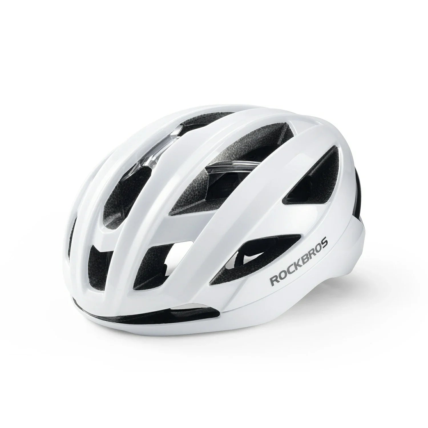ROCKBROS cycling helmet LK-69 with bionic support structure, offering enhanced impact protection, comfort, and aerodynamic performance for road cycling. #Color_White