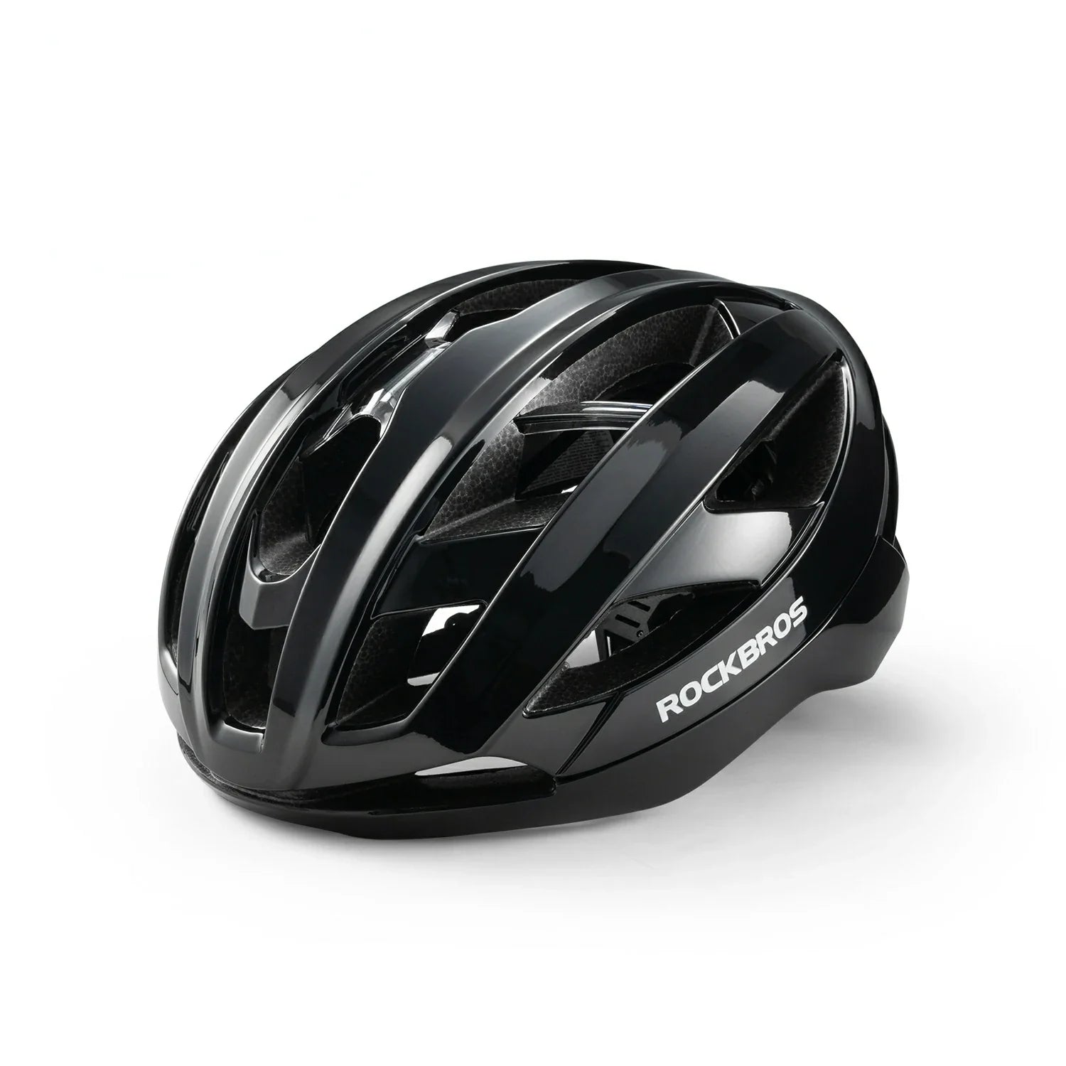 ROCKBROS cycling helmet LK-69 with bionic support structure, offering enhanced impact protection, comfort, and aerodynamic performance for road cycling. #Color_Black