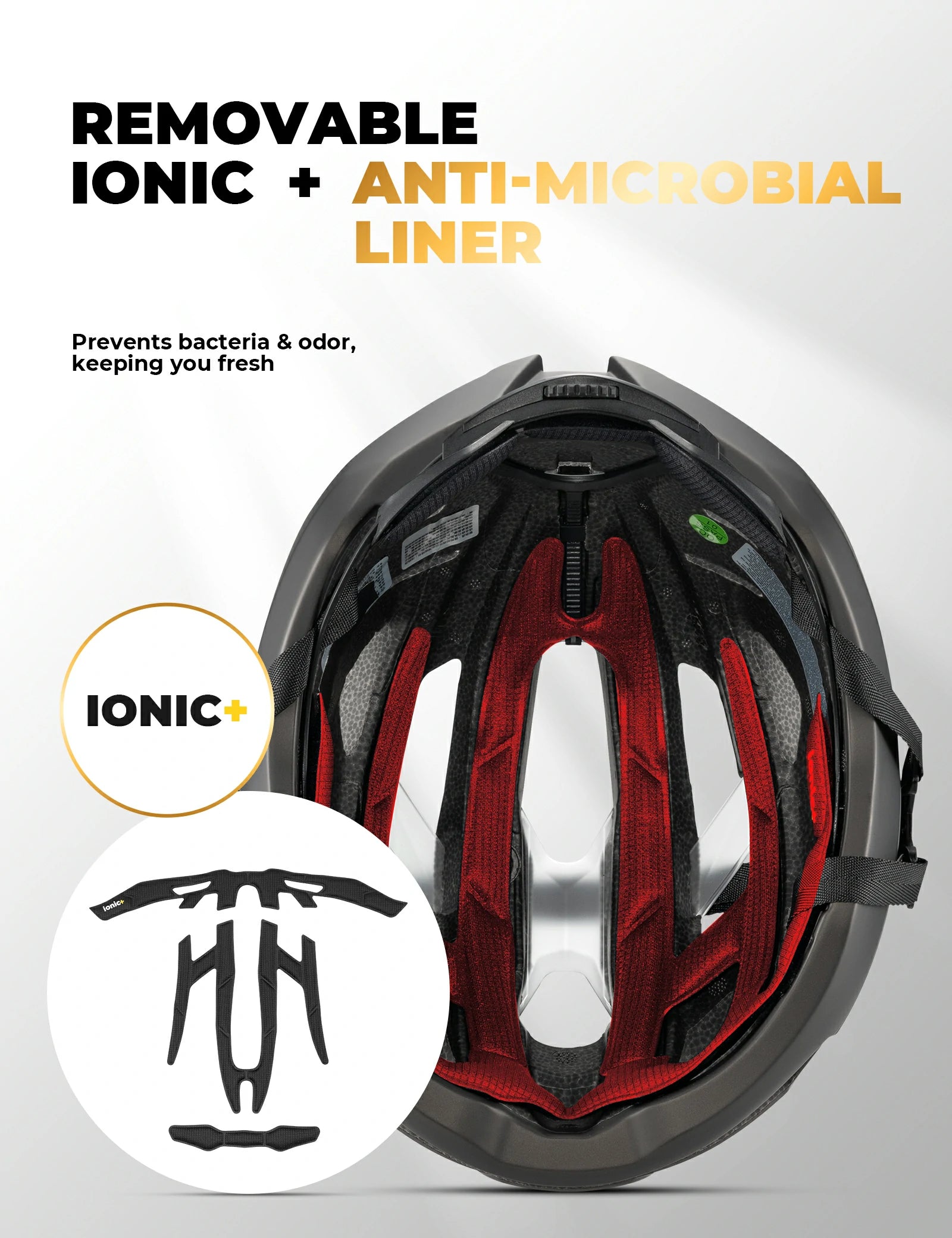 ROCKBROS cycling helmet LK-69 with bionic support structure, offering enhanced impact protection, comfort, and aerodynamic performance for road cycling.