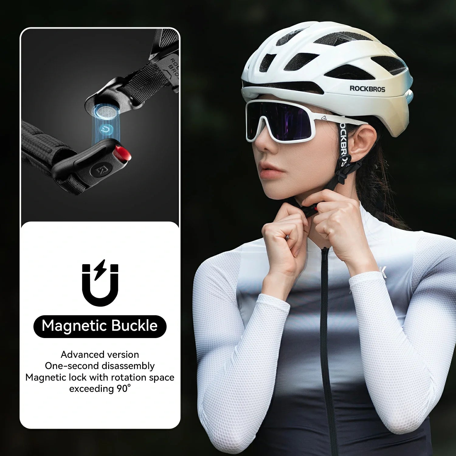 ROCKBROS cycling helmet LK-69 with bionic support structure, offering enhanced impact protection, comfort, and aerodynamic performance for road cycling.