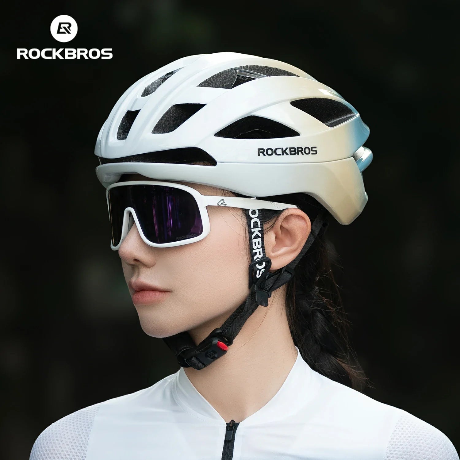 ROCKBROS cycling helmet LK-69 with bionic support structure, offering enhanced impact protection, comfort, and aerodynamic performance for road cycling.