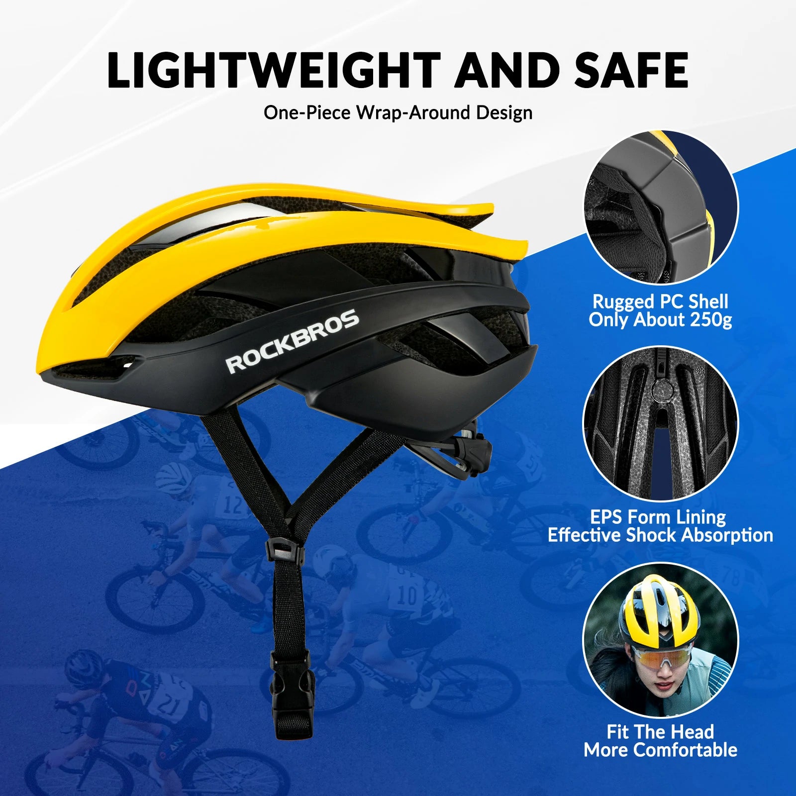 Yellow adult cycling helmet for road and commuting rides#color_Yellow