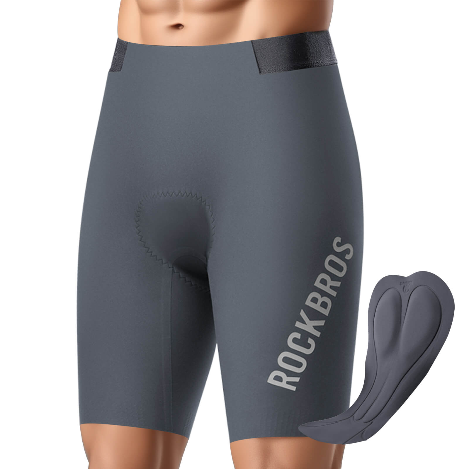 ROCKBROS men's cycling waist shorts YDDK012 with DOLOMITI pads, designed for comfort and support on long-distance rides. #Color_Blue