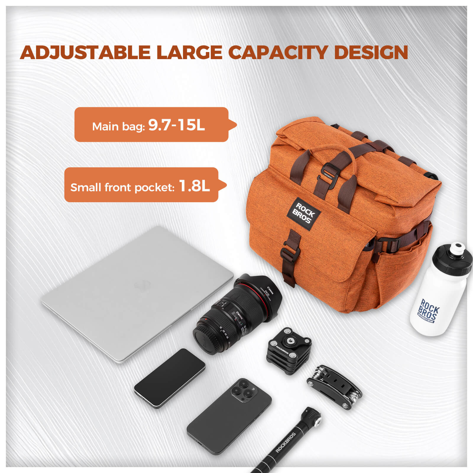 rockbros folding bike handlebar bag and backpack h46 convertible commuter storage solution