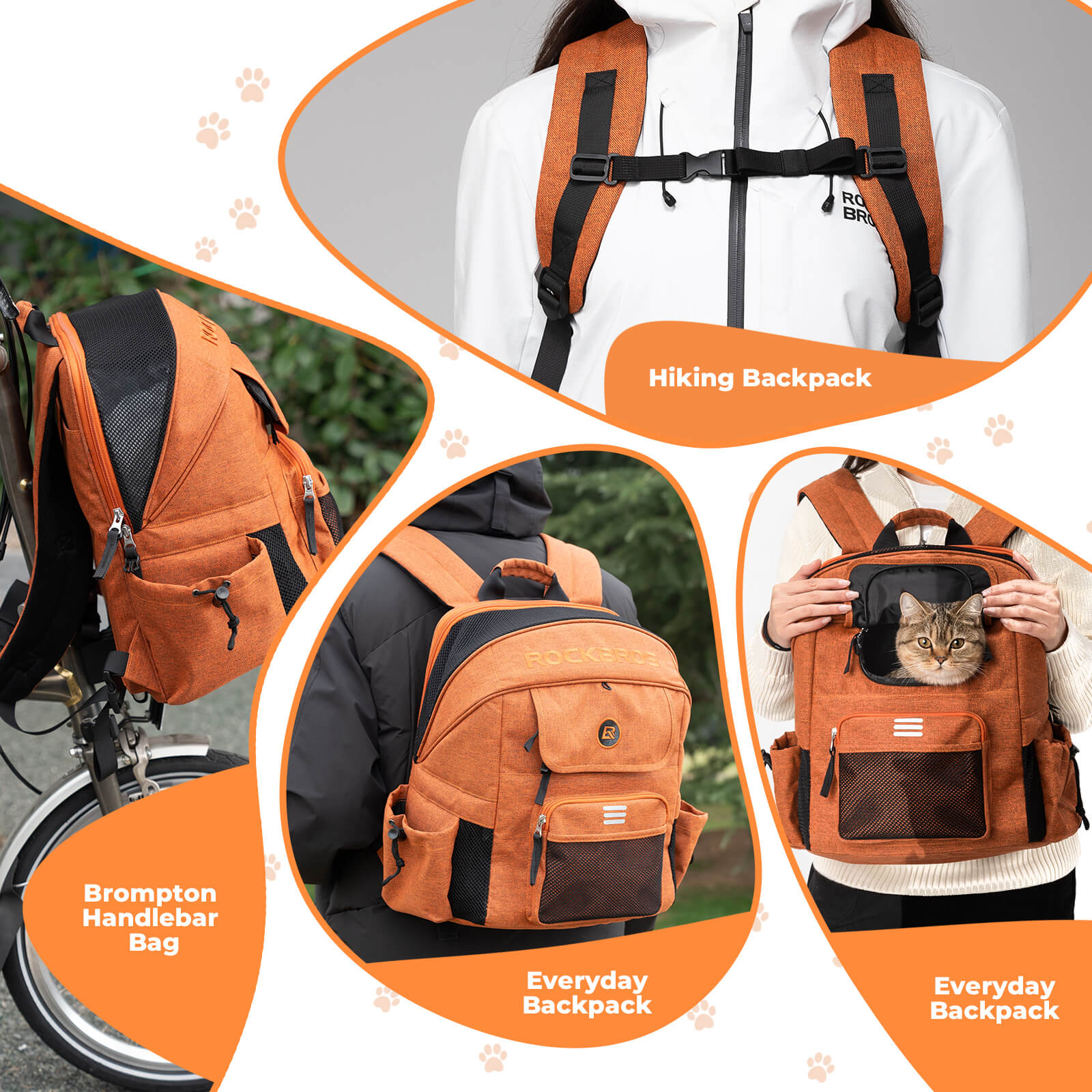 rockbros folding bike handlebar bag h47 multifunctional pet carrier for cycling