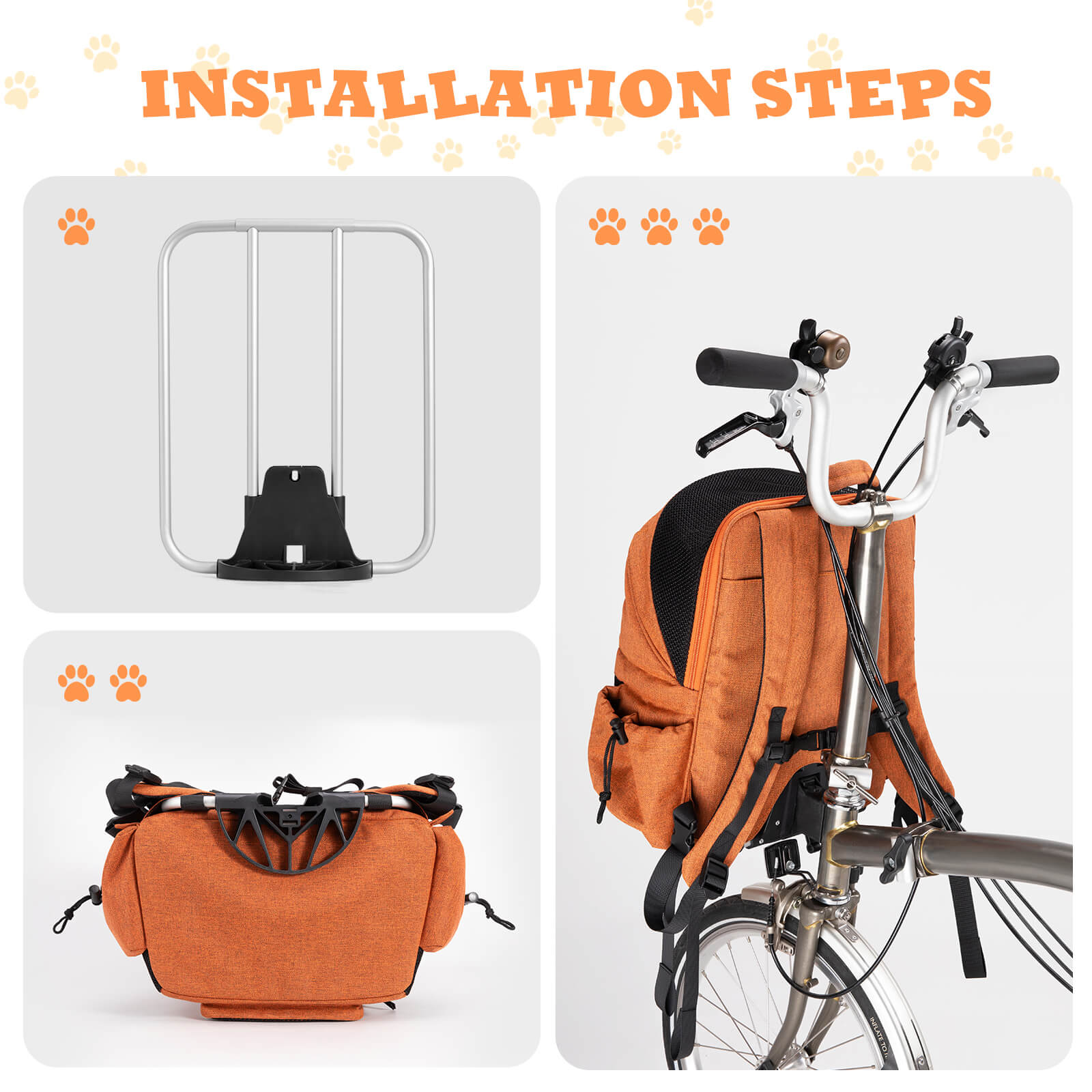 rockbros folding bike handlebar bag h47 multifunctional pet carrier for cycling
