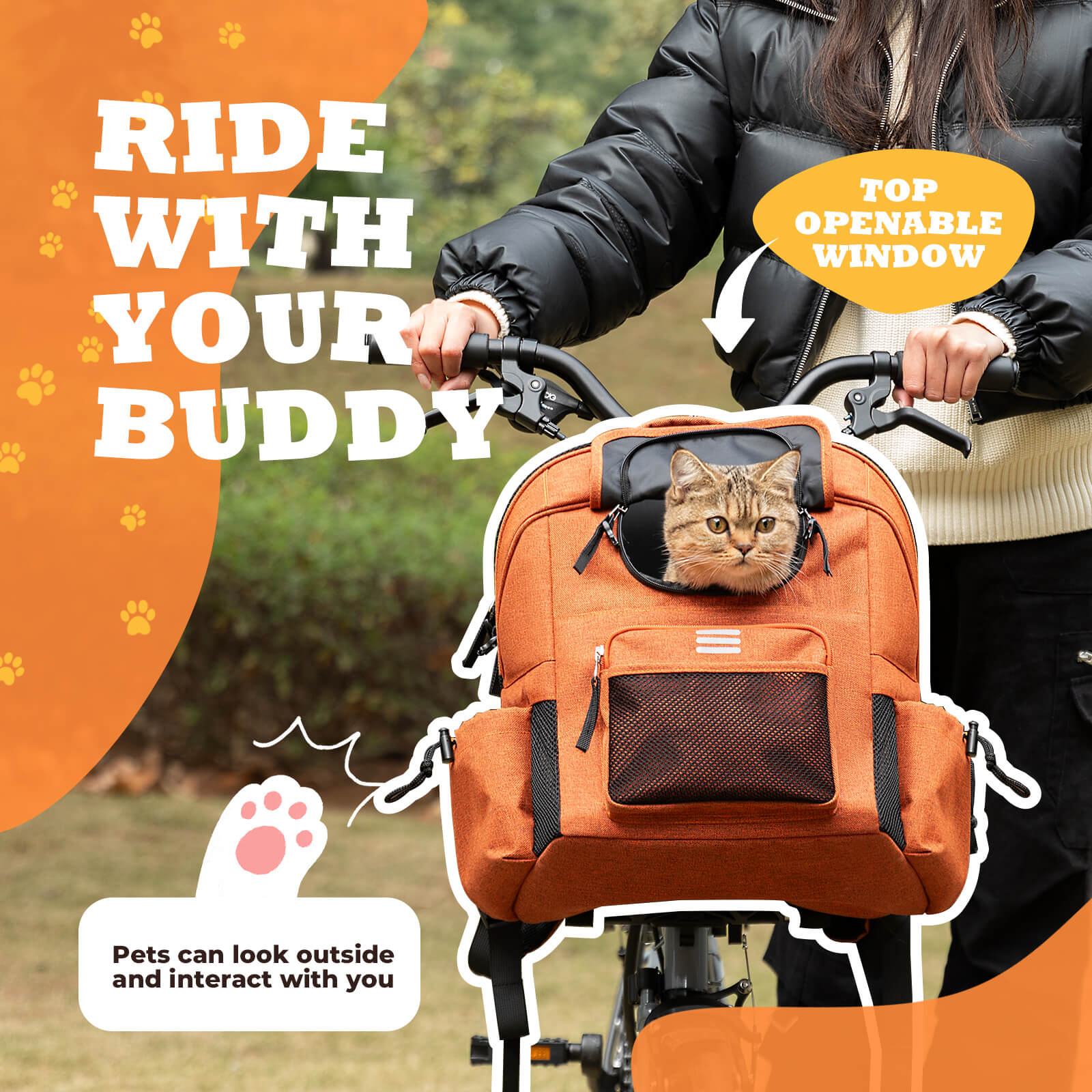 rockbros folding bike handlebar bag h47 multifunctional pet carrier for cycling