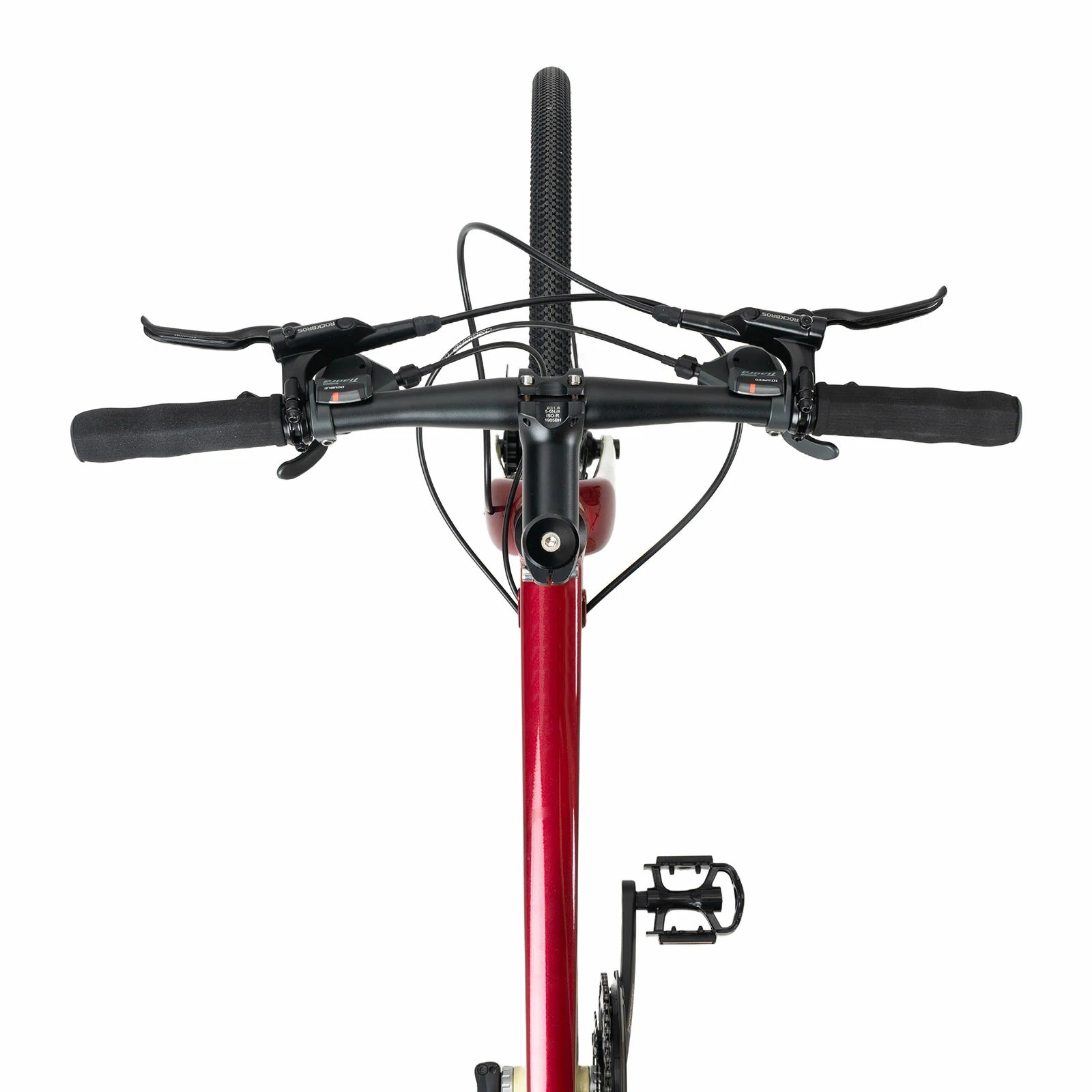 Rockbros flat bar road bike in bronze with aluminium frame and carbon fork#color_Bronze