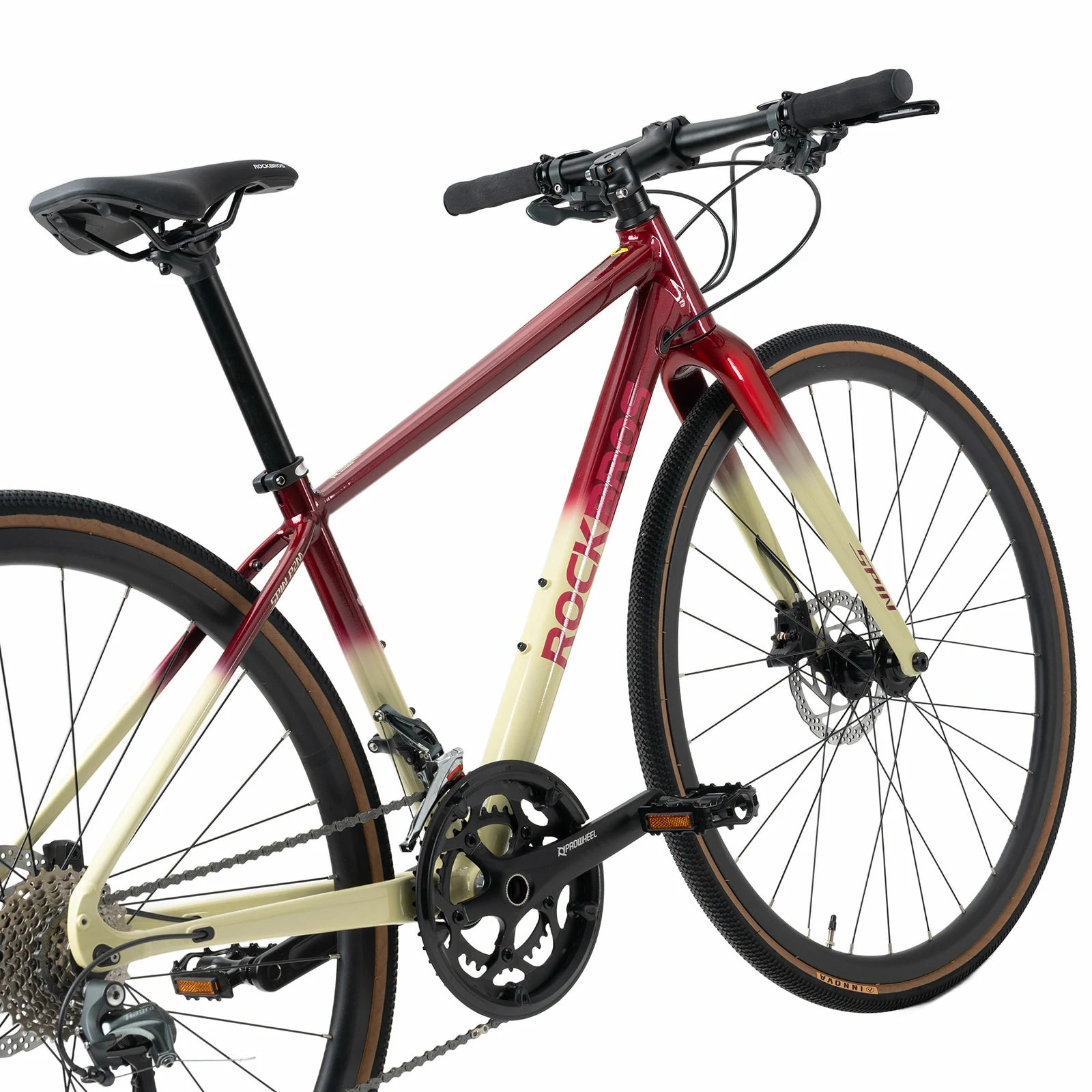 Rockbros flat bar road bike in bronze with aluminium frame and carbon fork#color_Bronze