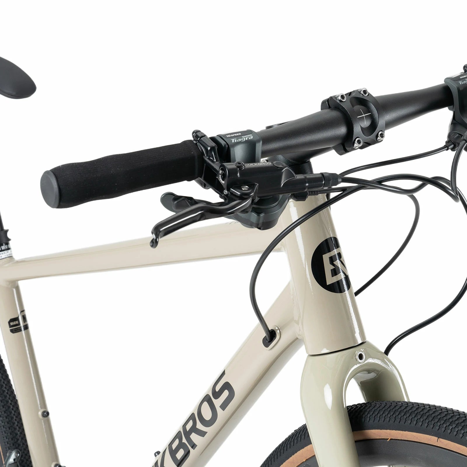 Rockbros flat bar road bike in bronze with aluminium frame and carbon fork#color_Moss Green