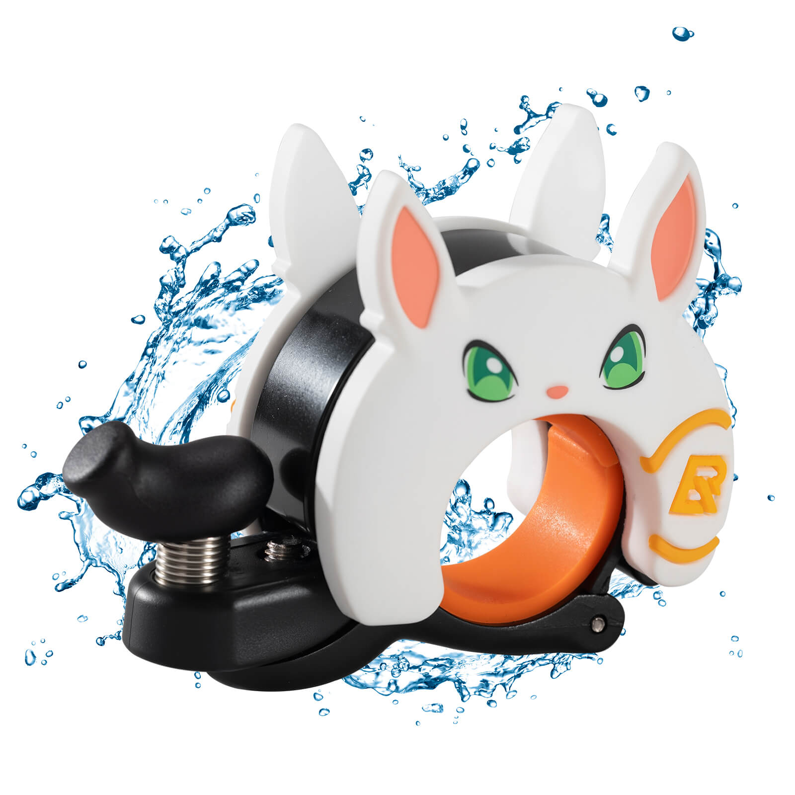 ROCKBROS cartoon-shaped bike bell for kids, featuring fun animal designs and a clear, crisp sound for safe and cheerful riding. #Style_Rabbit