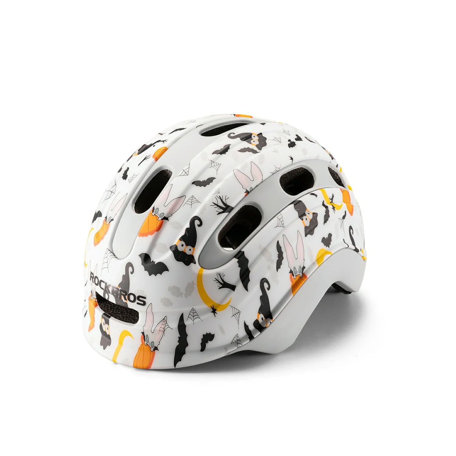 ROCKBROS colourful kids bike helmet with vibrant design, providing reliable protection, adjustable fit, and comfort for young riders. #Color_Halloween
